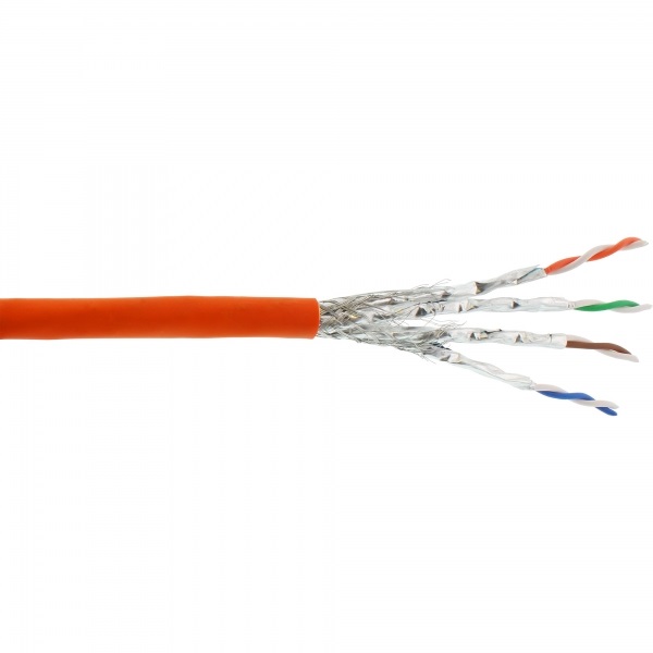 InLine Cavo di Rete Arancione 100 m Cat7a S/FTP (S-STP) PiMF 4x2x0,58 AWG23 1200MHz LSZH
