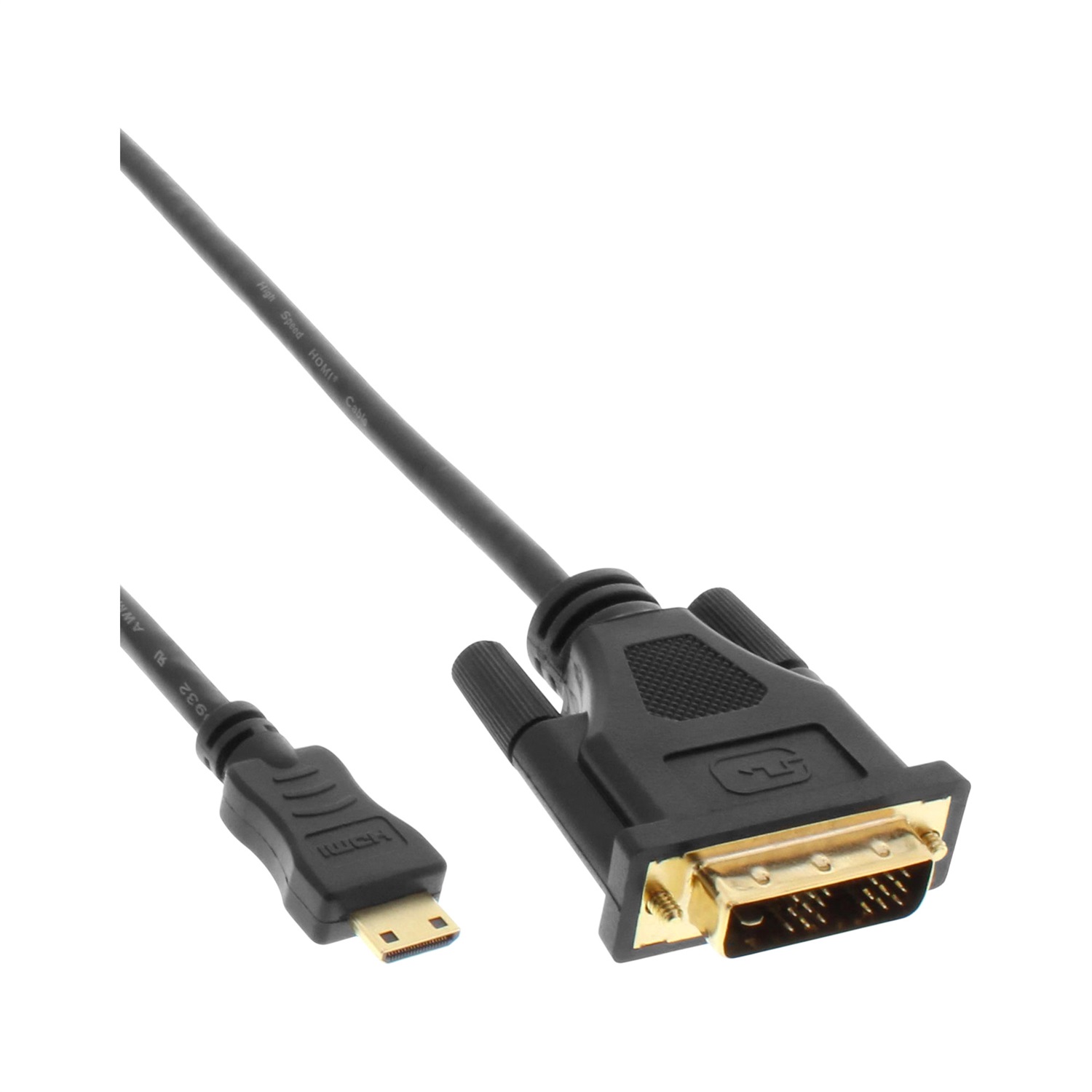 InLine Cavo HDMI Mini C Maschio a DVI 18 1 Maschio, 0.5m, Contatti Dorati