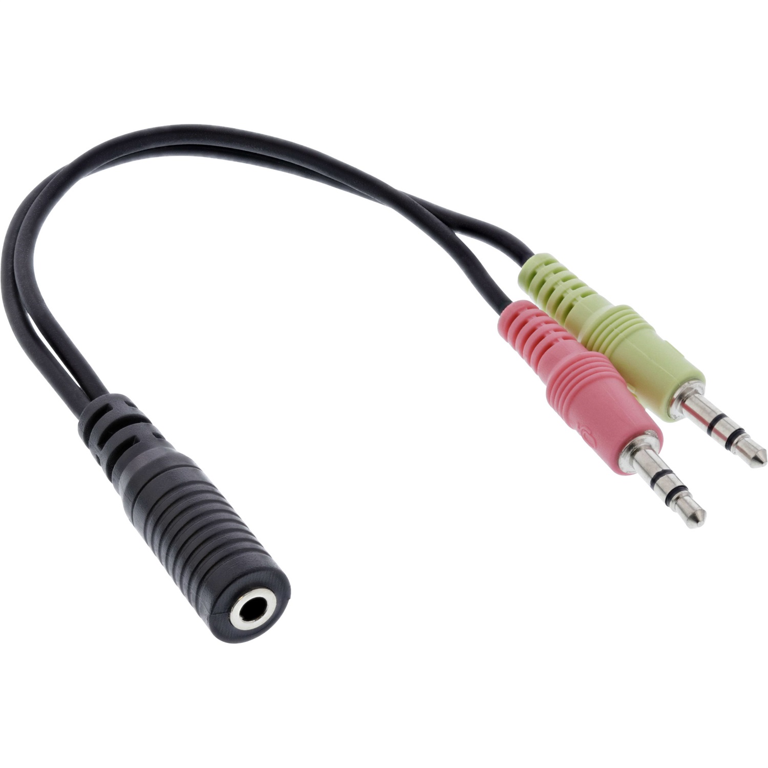 InLine Cavo Audio Y 2x Jack 3,5mm Maschio a Jack 3,5mm Femmina 0,15m 4pin CTIA Nero