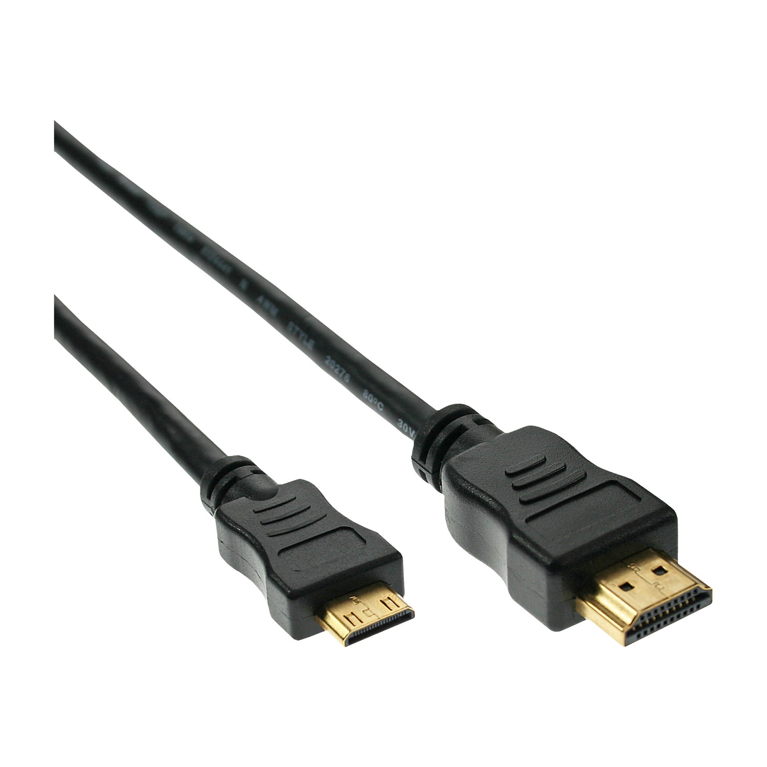InLine Cavo HDMI Mini High Speed 0,5m Type-A maschio / Type-C Mini maschio, Full HD 1080p e UHD 2160p, pin dorati, nero