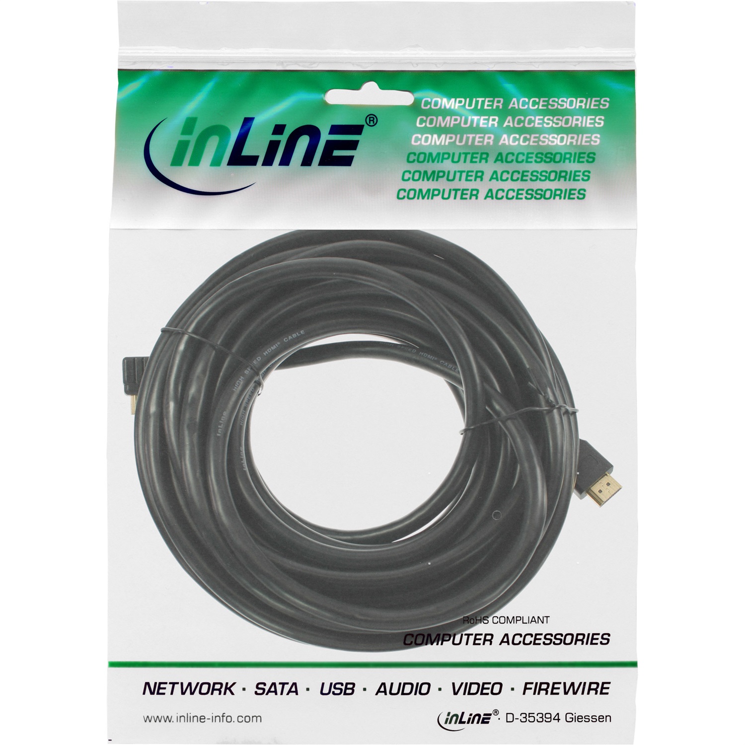 InLine Cavo HDMI Mini High Speed 0,5m Type-A maschio / Type-C Mini maschio, Full HD 1080p e UHD 2160p, pin dorati, nero