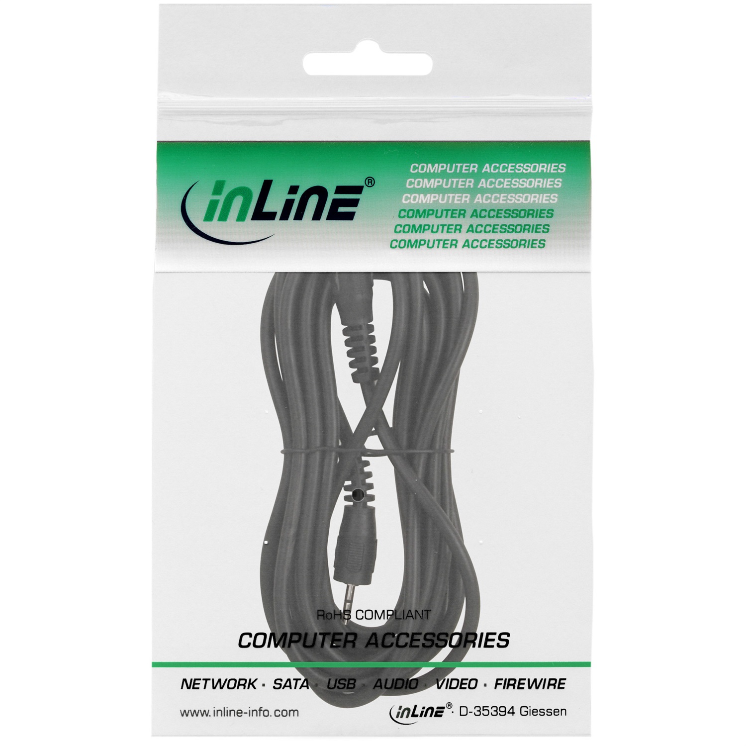InLine Cavo Jack Stereo 2,5 mm Maschio/Maschio - Lunghezza 5 m