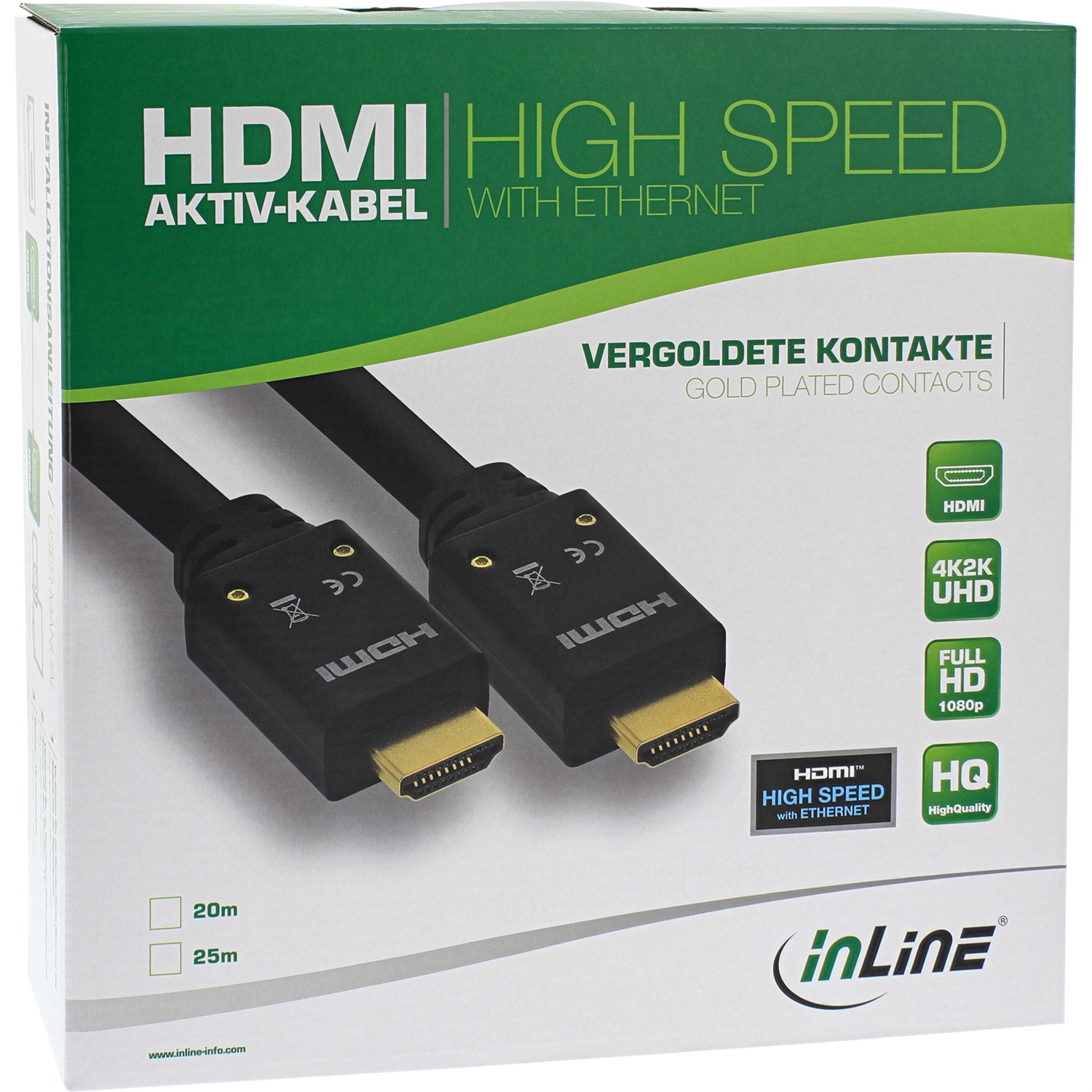 InLine Cavo HDMI Attivo 2.0 10m 4K2K High Speed con Ethernet, Nylon, Maschio/Maschio