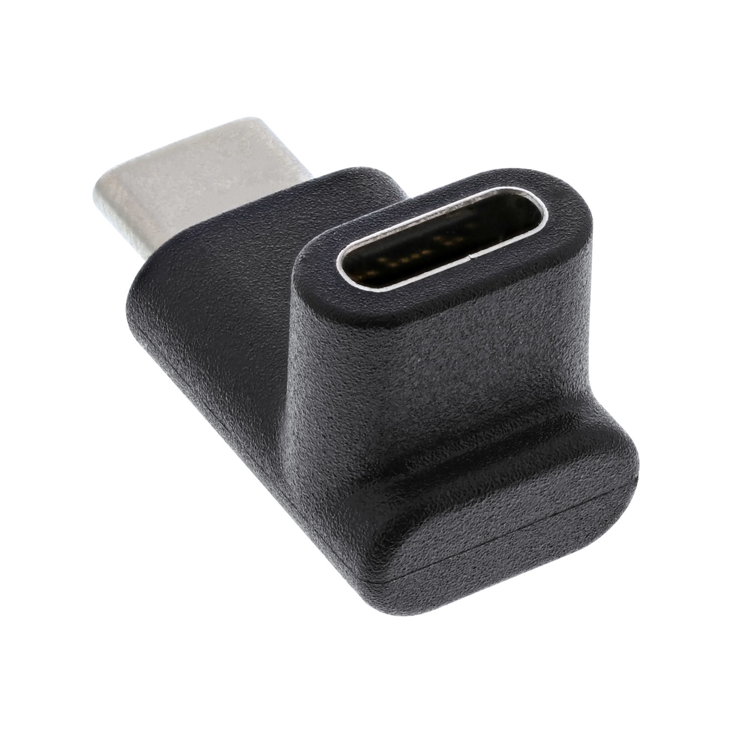 InLine Adattatore USB 3.1, Tipo C Maschio a Femmina, Angolato 90° (Superiore/Inferiore), Nero