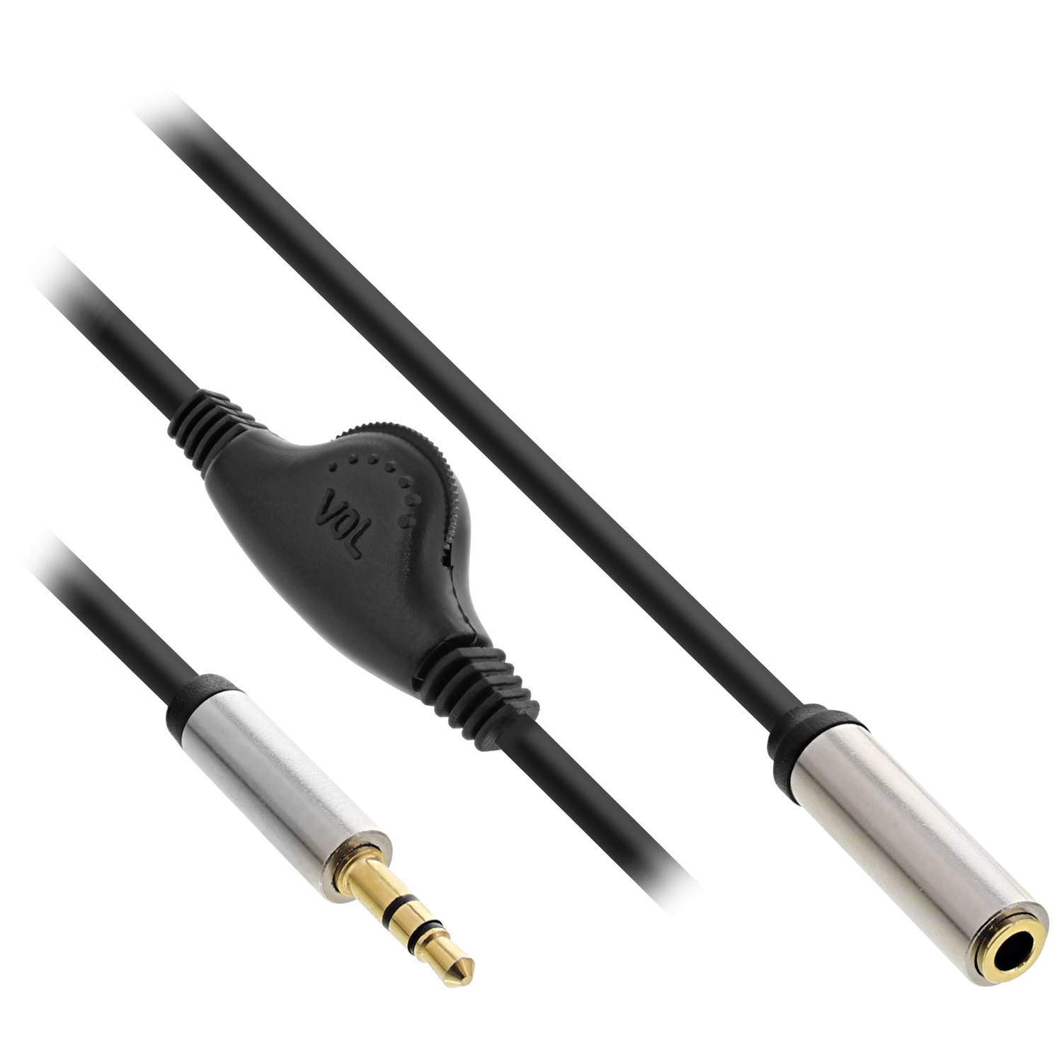 InLine® Cavo Audio Slim 3,5 mm con Regolatore di Volume - 0,25 m
