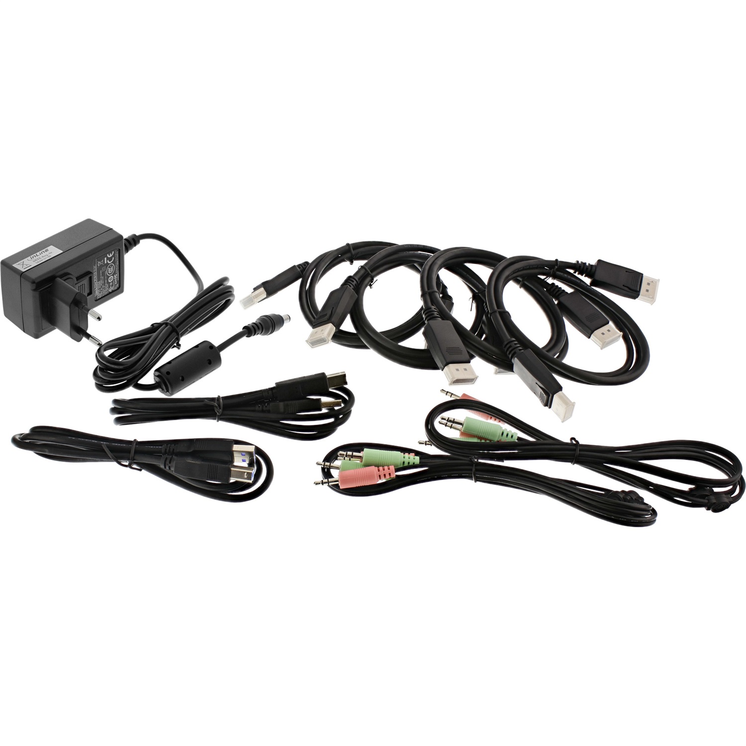 InLine Switch KVM Desktop - 2 Porte, Doppio Monitor DP 1.2, 4K Ultra HD, USB 3.0, Audio