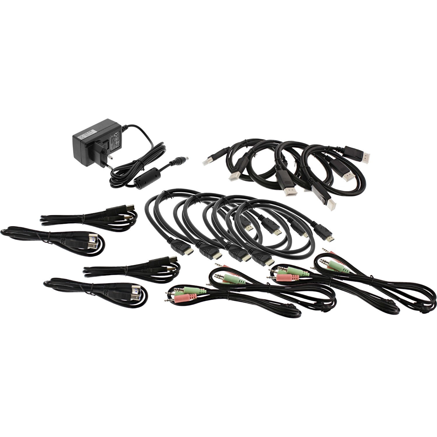 InLine Switch KVM Desktop - 4 porte, Dual Monitor, DP HDMI, 4K Ultra HD, USB 3.0, Audio, Risoluzione 3840 x 2160 Pixel