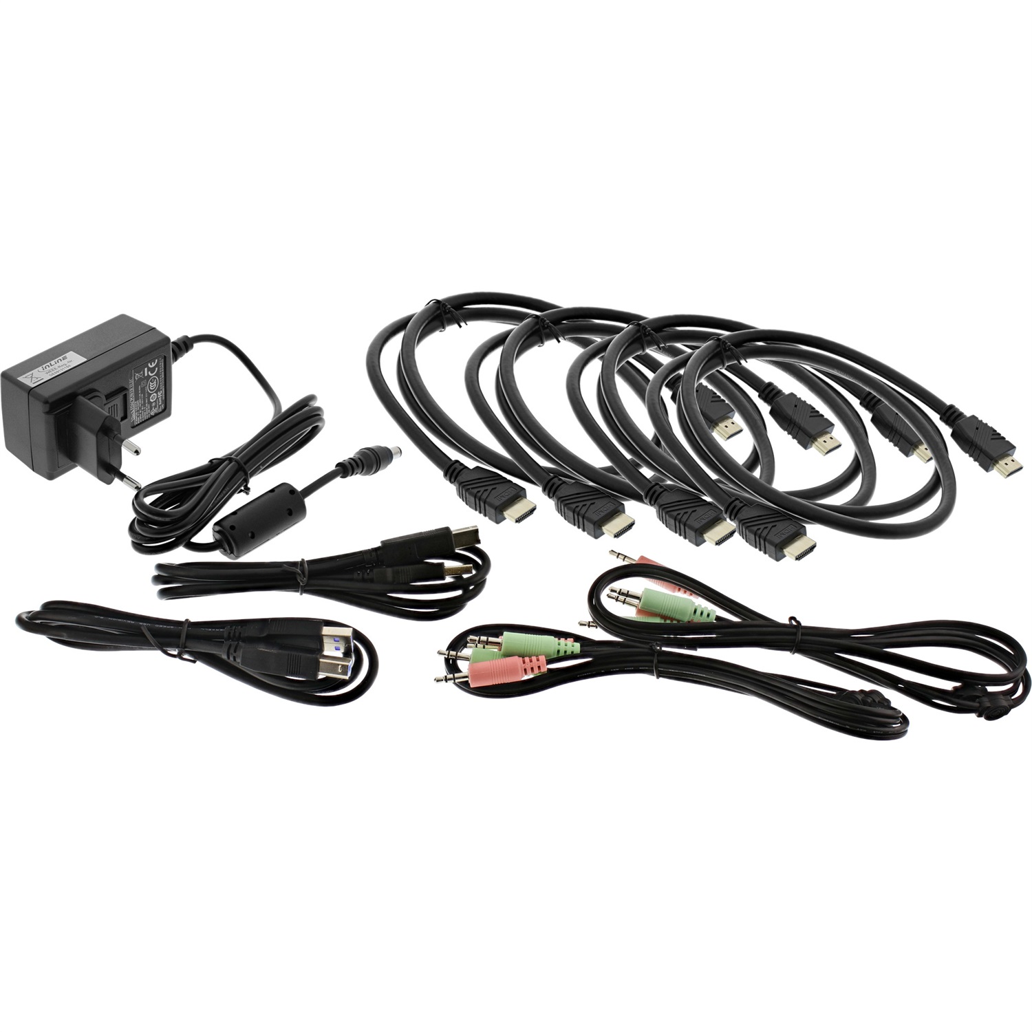 InLine Switch KVM Desktop - 2 Porte, Dual Monitor, HDMI, 4K Ultra HD, USB 3.0, Audio, Risoluzione 3840 x 2160 Pixel