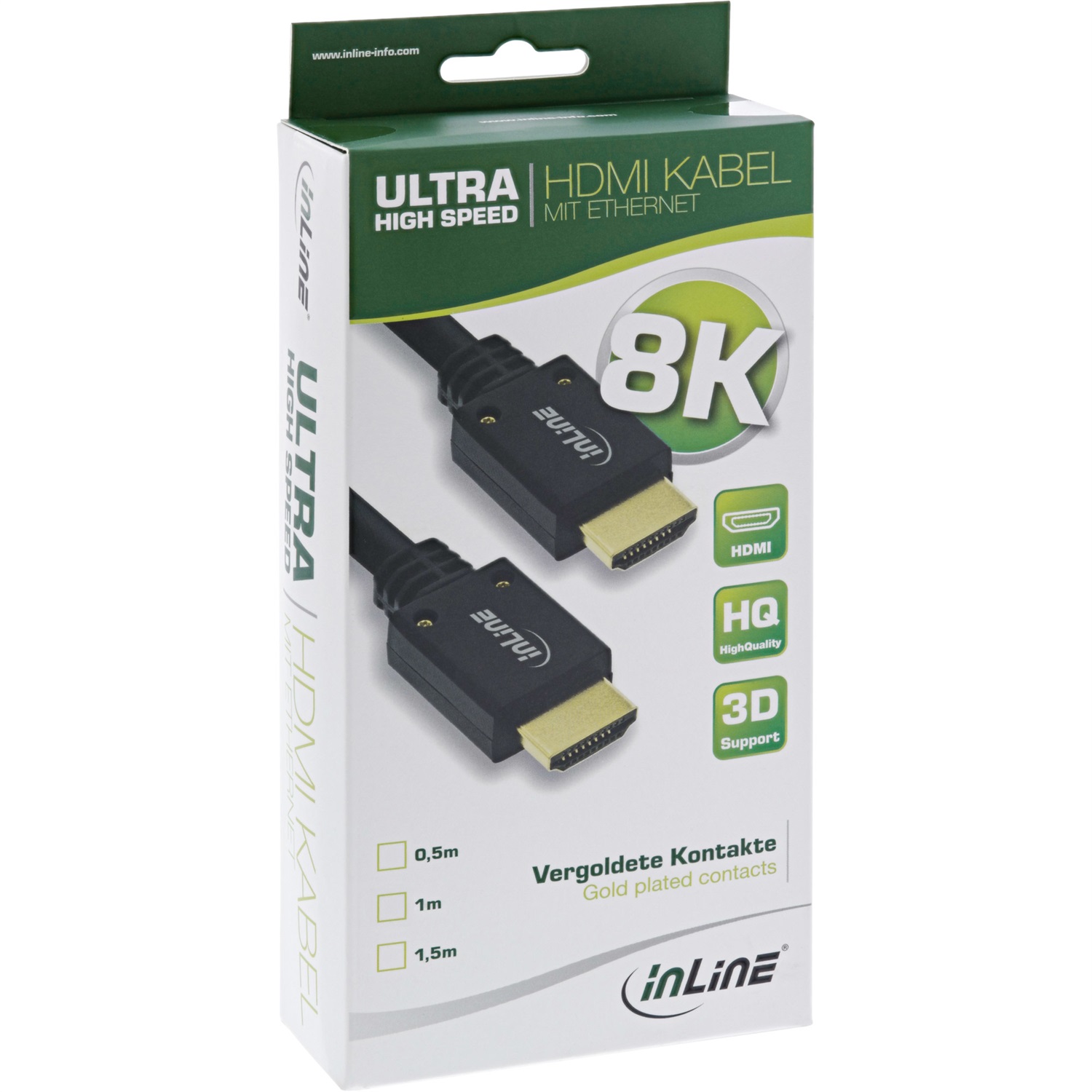 InLine Cavo HDMI Ultra High Speed 8K/4K, 3m, Compatibile 3D, 48 Gbit/s, Nero