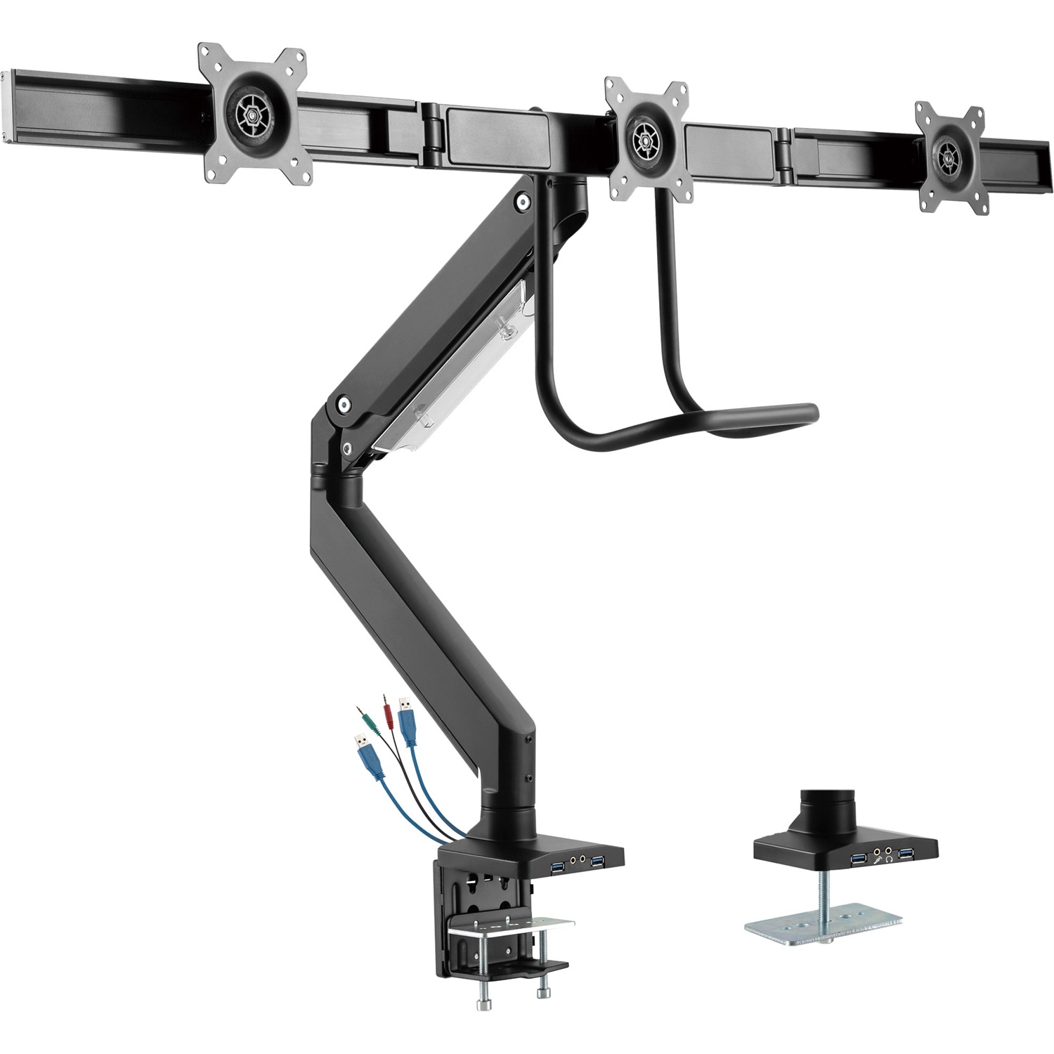 InLine Supporto da Tavolo con Lift e USB 3.0 per 3 Monitor fino a 69 cm (27