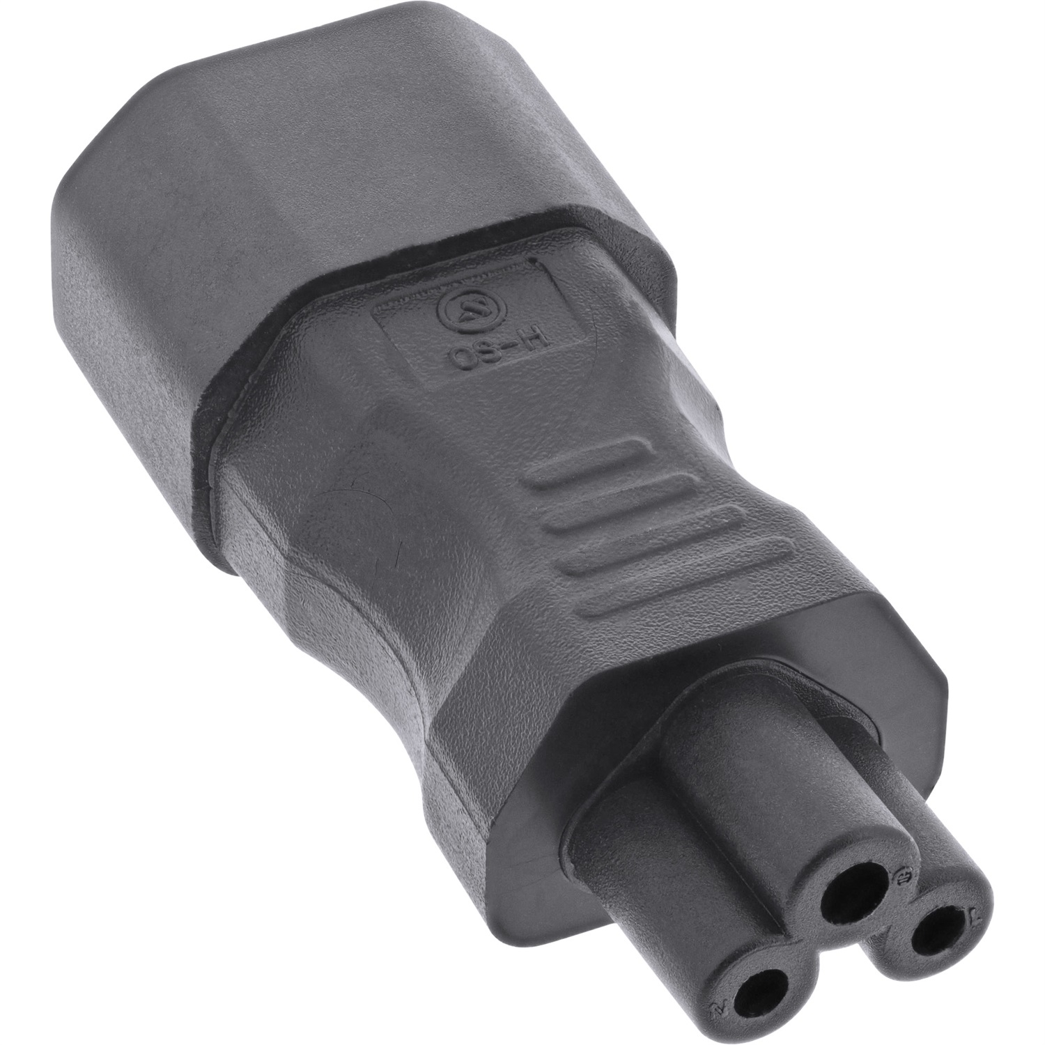 InLine Adattatore di Alimentazione IEC 60320 C14/C5, 3 Poli, Corrente Massima 2,5 A, Colore Nero