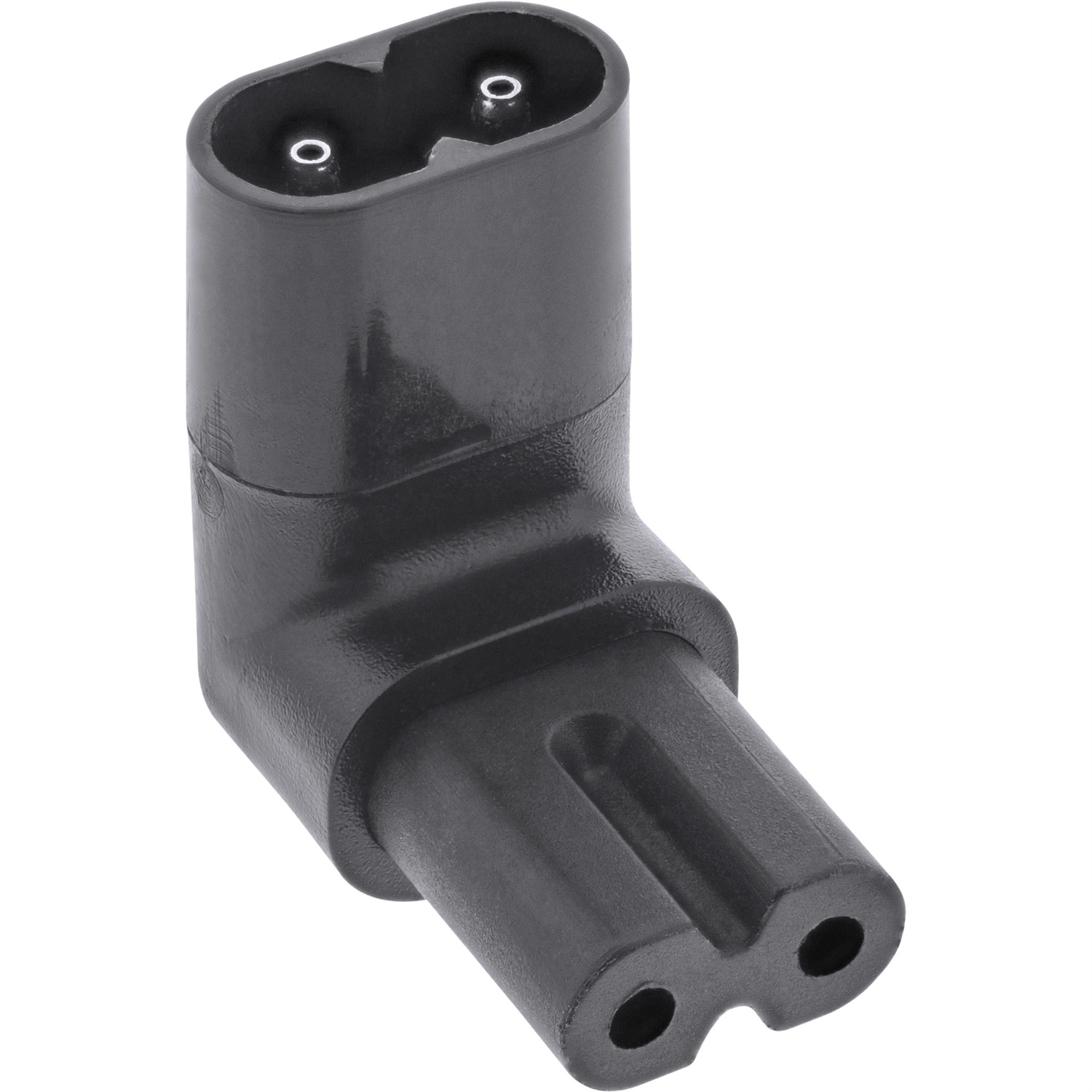InLine adattatore di rete IEC 60320 C8 / C7, a 2 poli ad angolo sup./inf