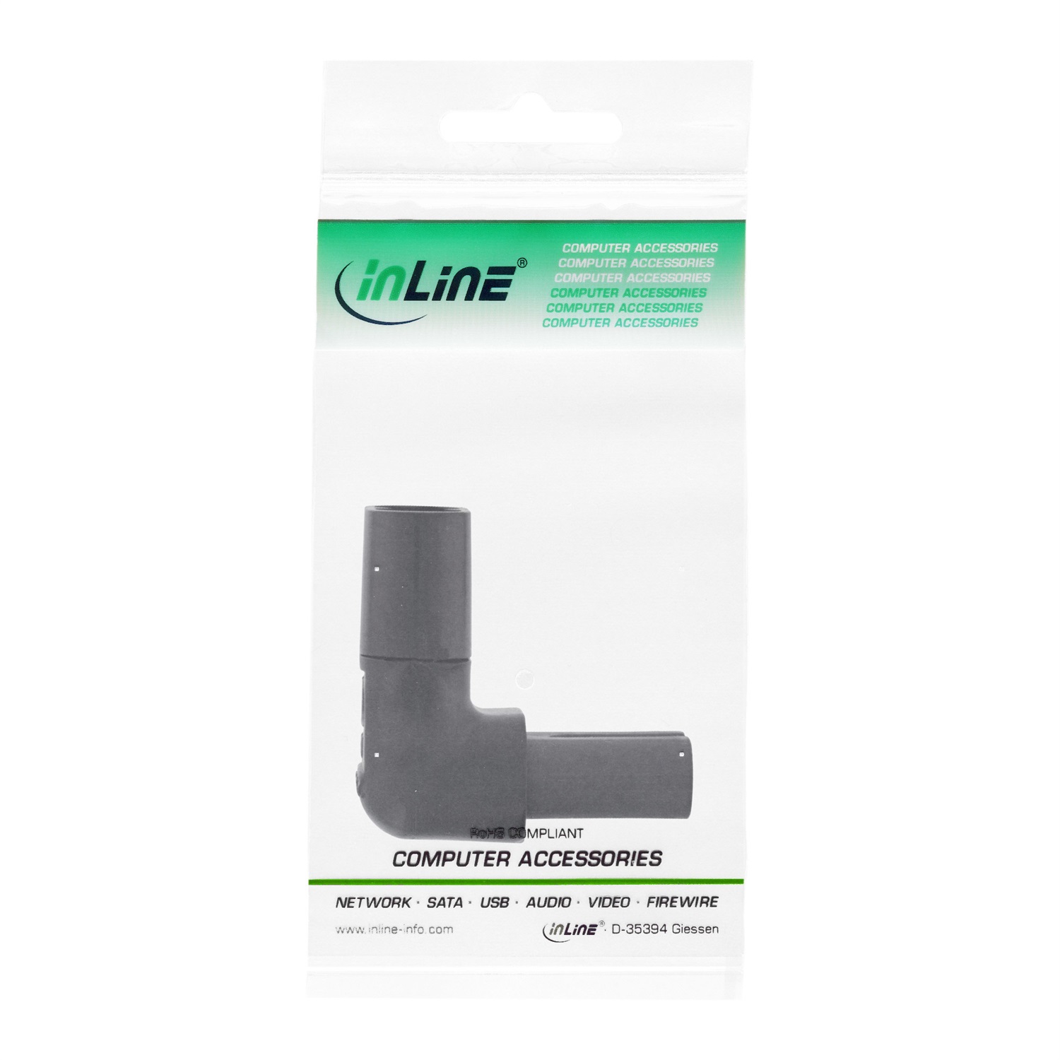 InLine adattatore di rete IEC 60320 C8 / C7, a 2 poli ad angolo sup./inf