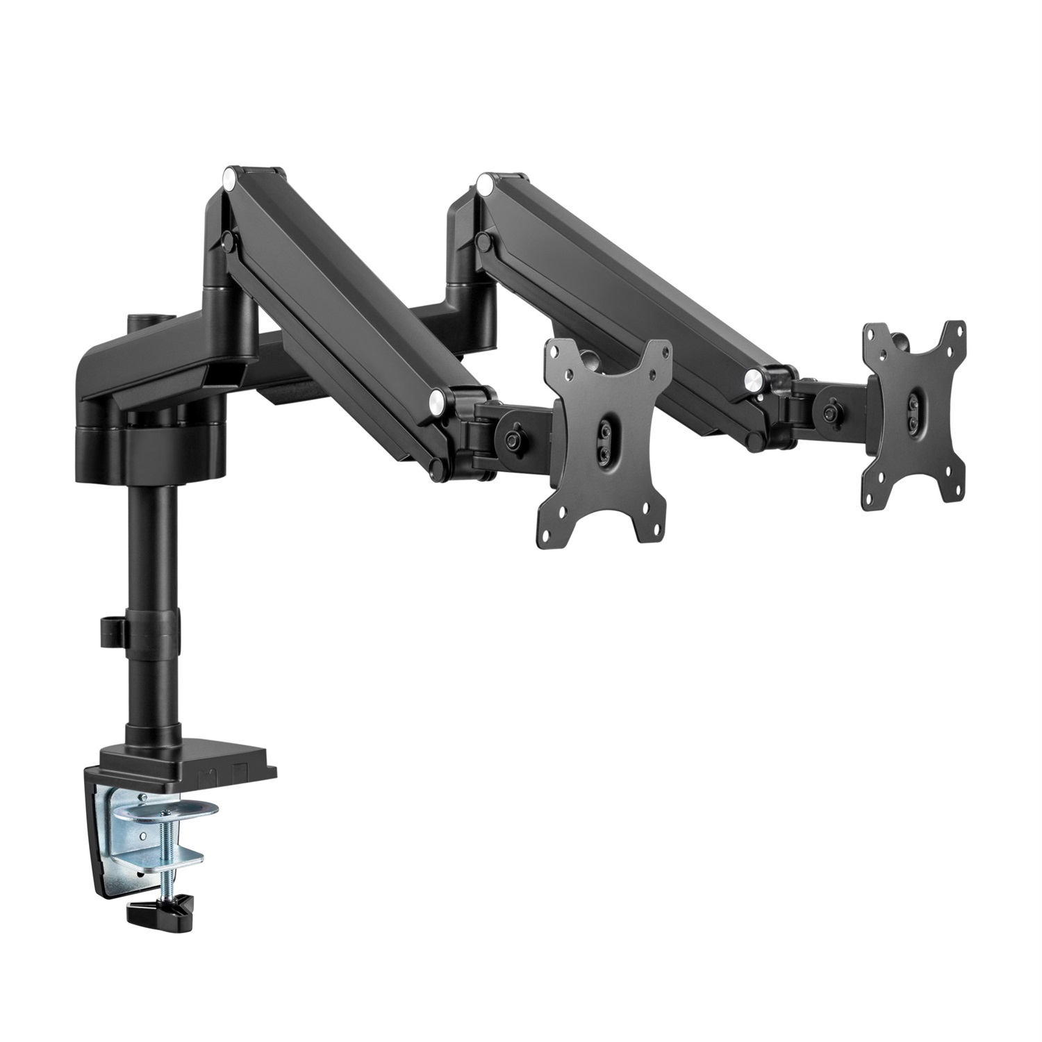 InLine Supporto da tavolo con elevatore per due monitor fino a 82 cm (32 pollici), 9 kg, mobile