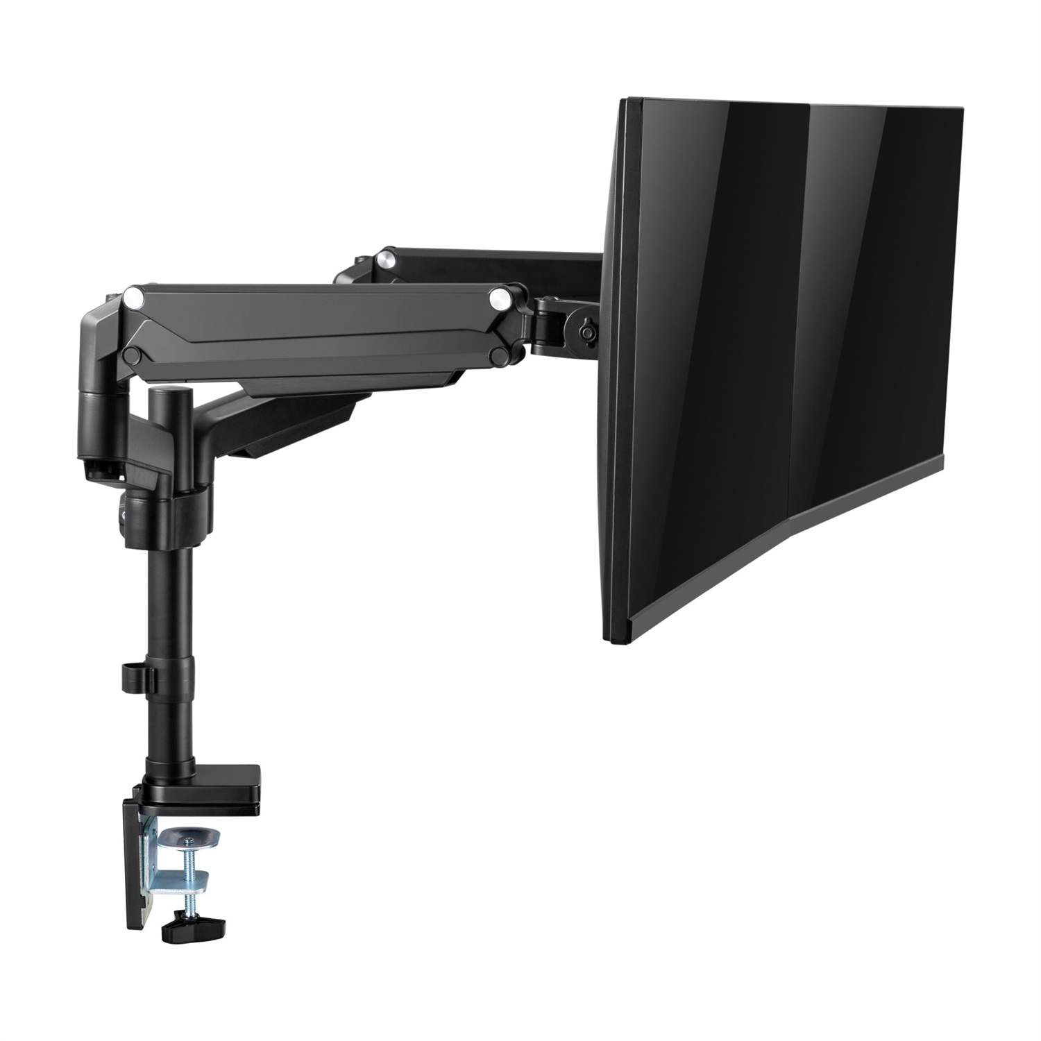 InLine Supporto da tavolo con elevatore per due monitor fino a 82 cm (32 pollici), 9 kg, mobile