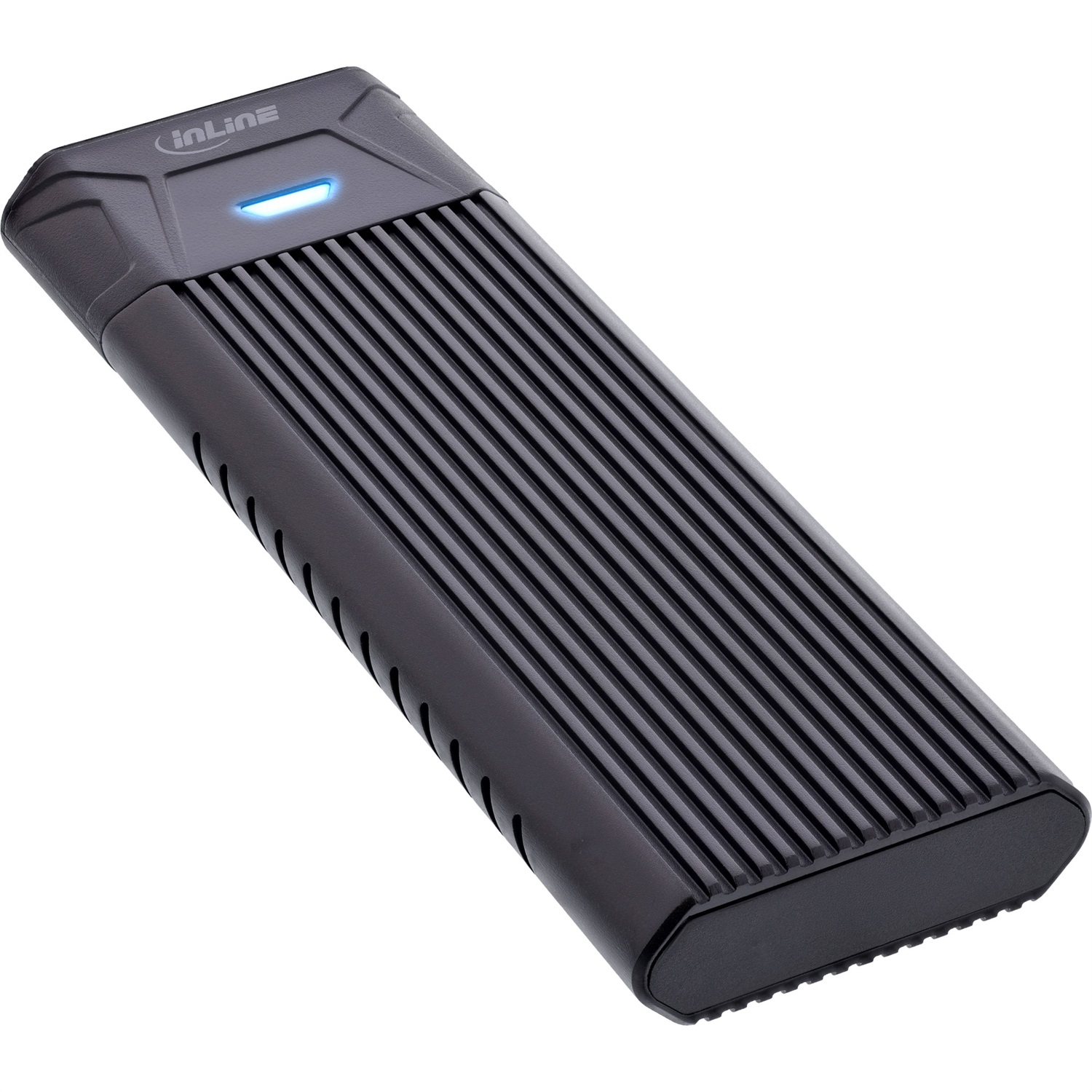 InLine Custodia USB3.2 Gen.2 da USB-C a M.2 SSD (PCIe NVMe & SATA) - Supporto per formati 2242/2260/2280, senza attrezzi