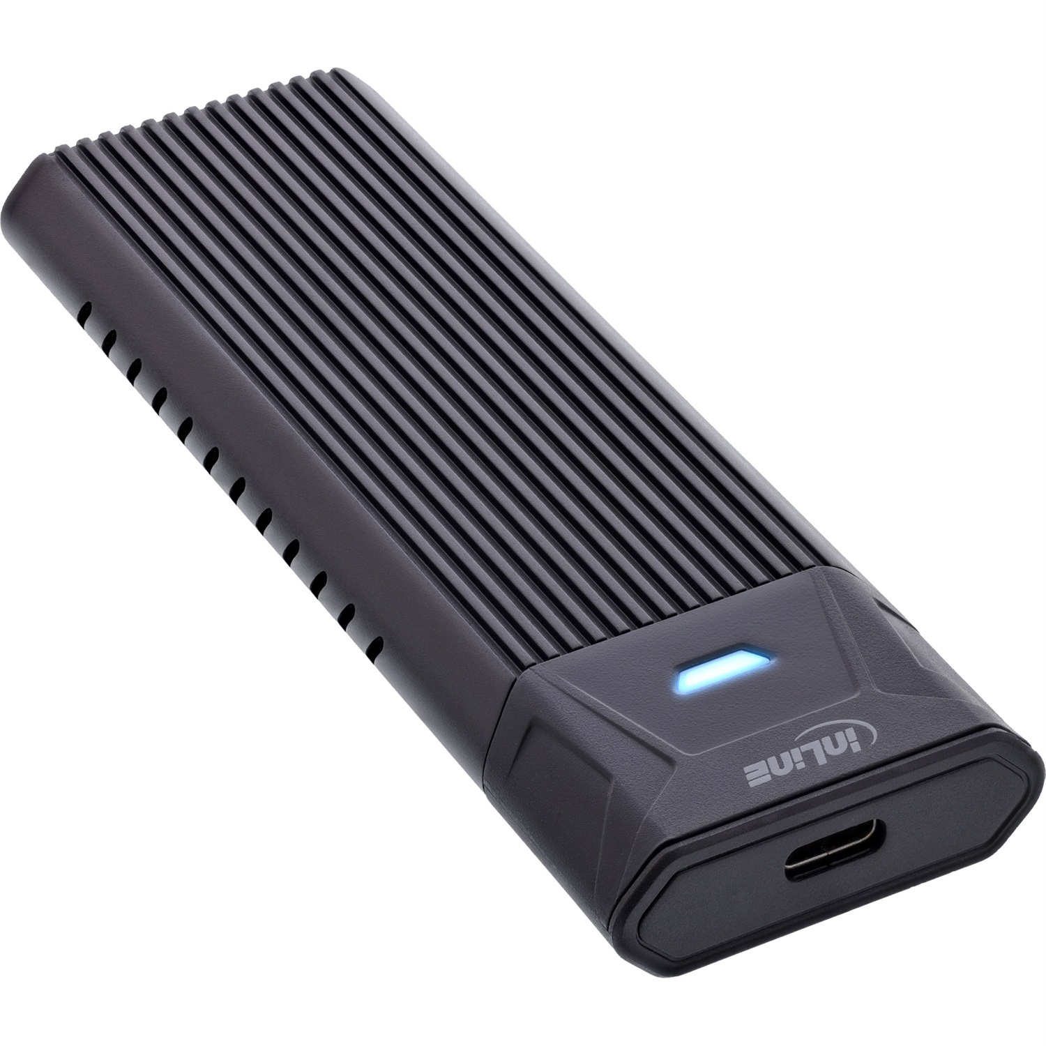 InLine Custodia USB3.2 Gen.2 da USB-C a M.2 SSD (PCIe NVMe & SATA) - Supporto per formati 2242/2260/2280, senza attrezzi