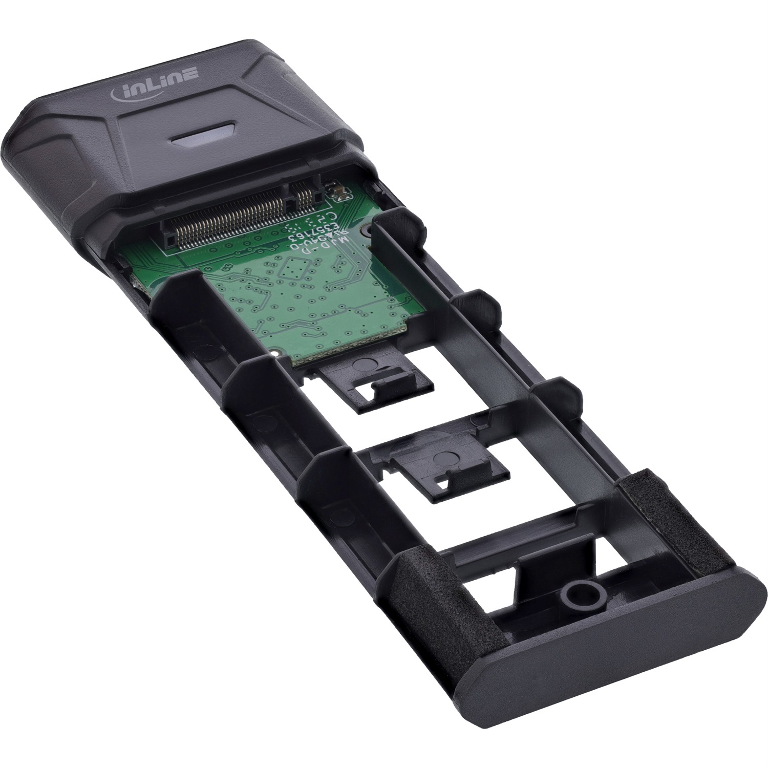 InLine Custodia USB3.2 Gen.2 da USB-C a M.2 SSD (PCIe NVMe & SATA) - Supporto per formati 2242/2260/2280, senza attrezzi
