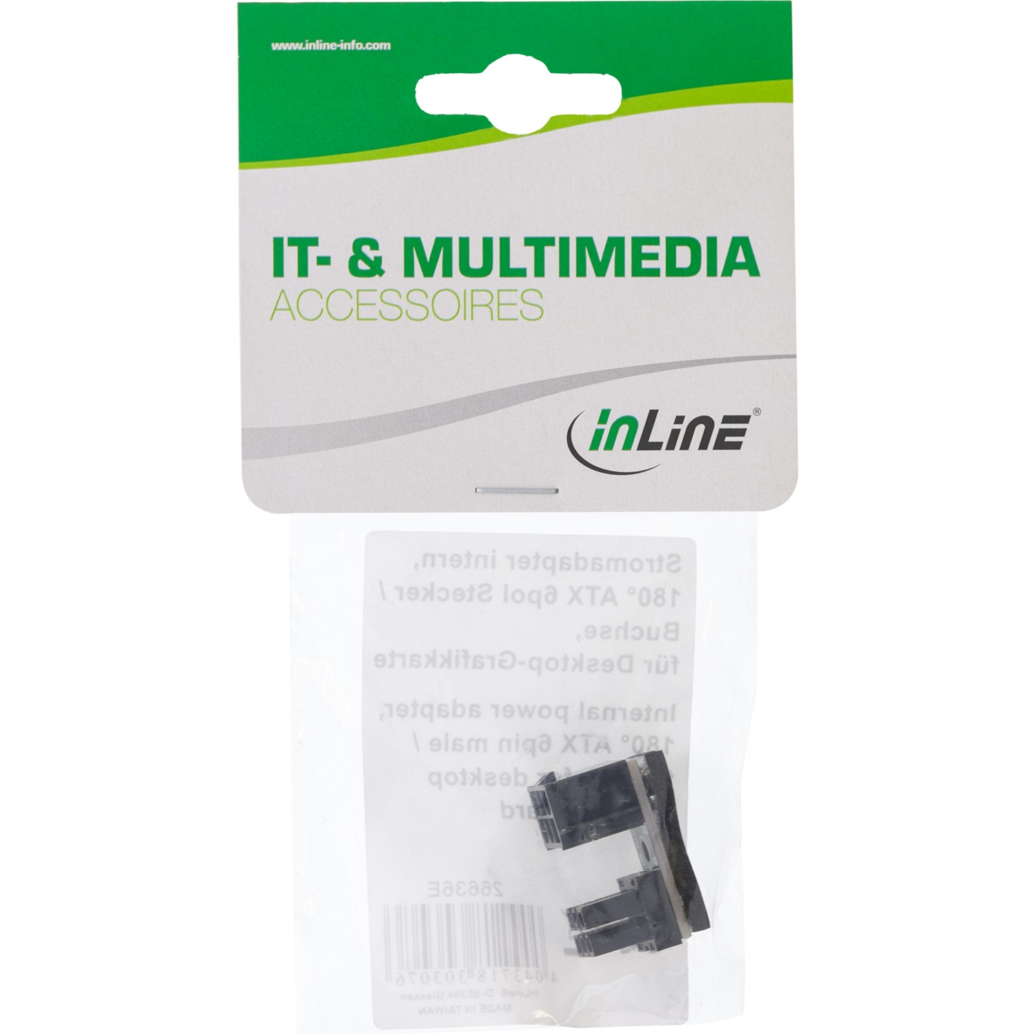 InLine® Adattatore di Alimentazione Interno 180° ATX 6 Poli Maschio/Femmina per Scheda Grafica Desktop