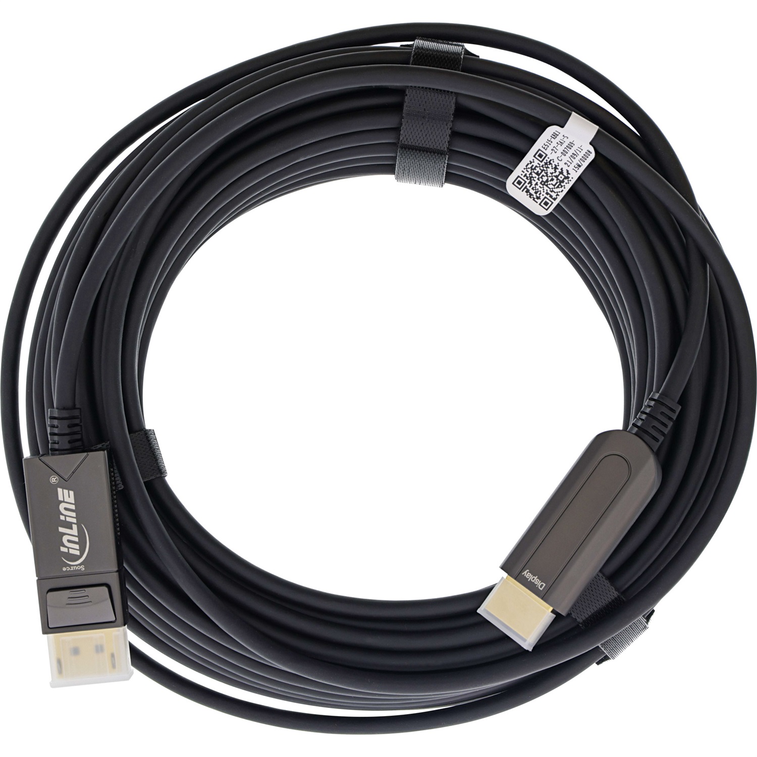 InLine Cavo Convertitore da DisplayPort a HDMI AOC, 4K/60Hz, Nero, 20m, Maschio
