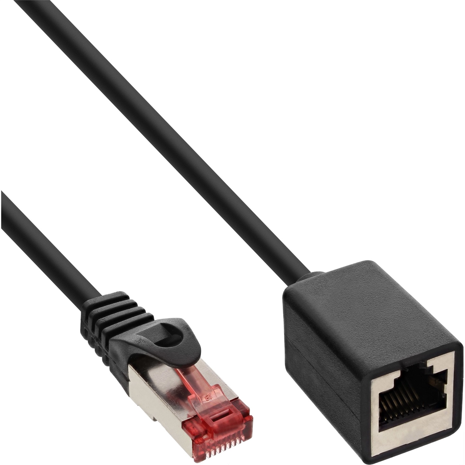InLine B-76911X Cavo di Rete Cat6 S/FTP 1 m Nero con Connettori RJ-45