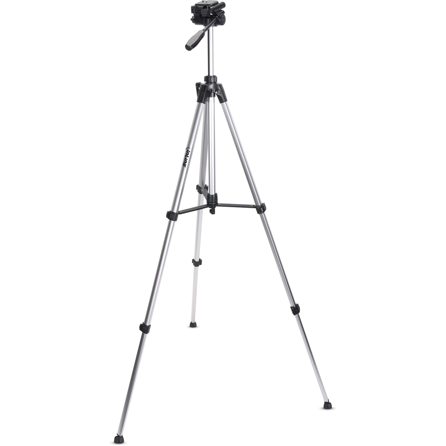 InLine® Treppiede per Fotocamere e Videocamere in Alluminio, Altezza Max 1,73 m, Portata 5 kg, con Manovella e Ganci di Contrappeso