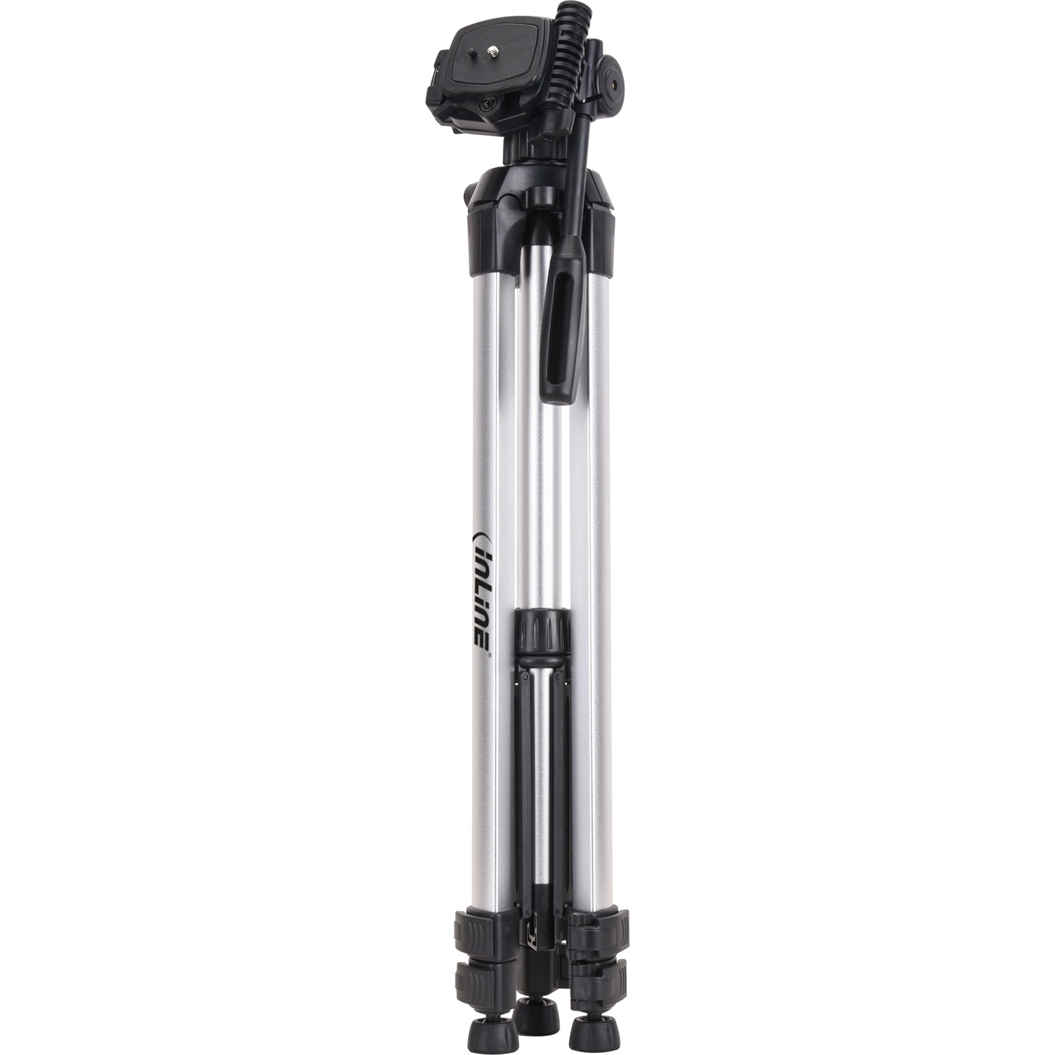 InLine® Treppiede per Fotocamere e Videocamere in Alluminio, Altezza Max 1,73 m, Portata 5 kg, con Manovella e Ganci di Contrappeso