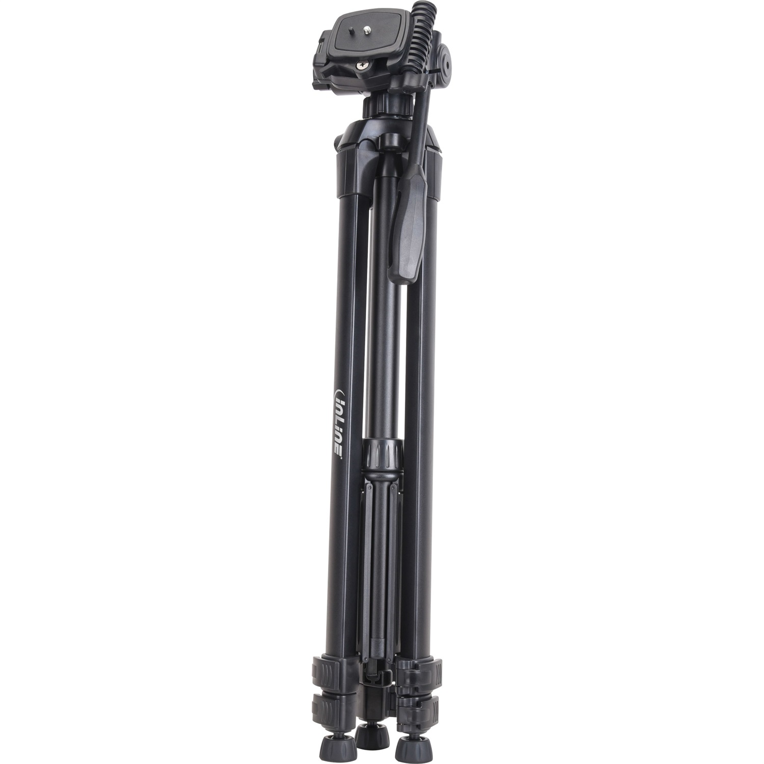 InLine Treppiede Professionale Leggero in Alluminio Nero - Altezza Massima 1,73 m, Peso 1,59 kg