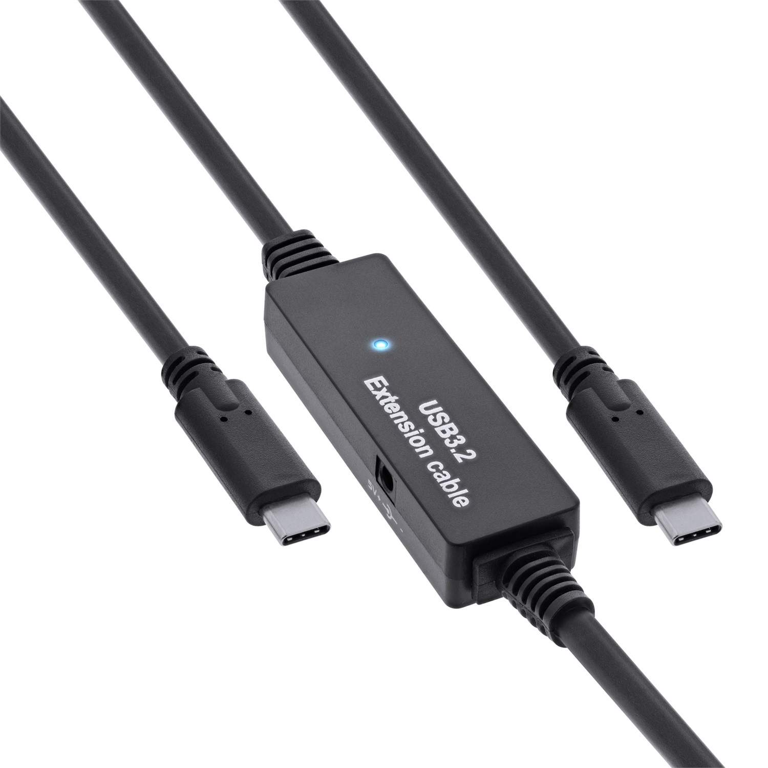 InLine® Cavo attivo USB 3.2 Gen.1, spina USB-C a spina USB-C, nero, 10 m, amplificazione del segnale, fino a 5 Gbit/s