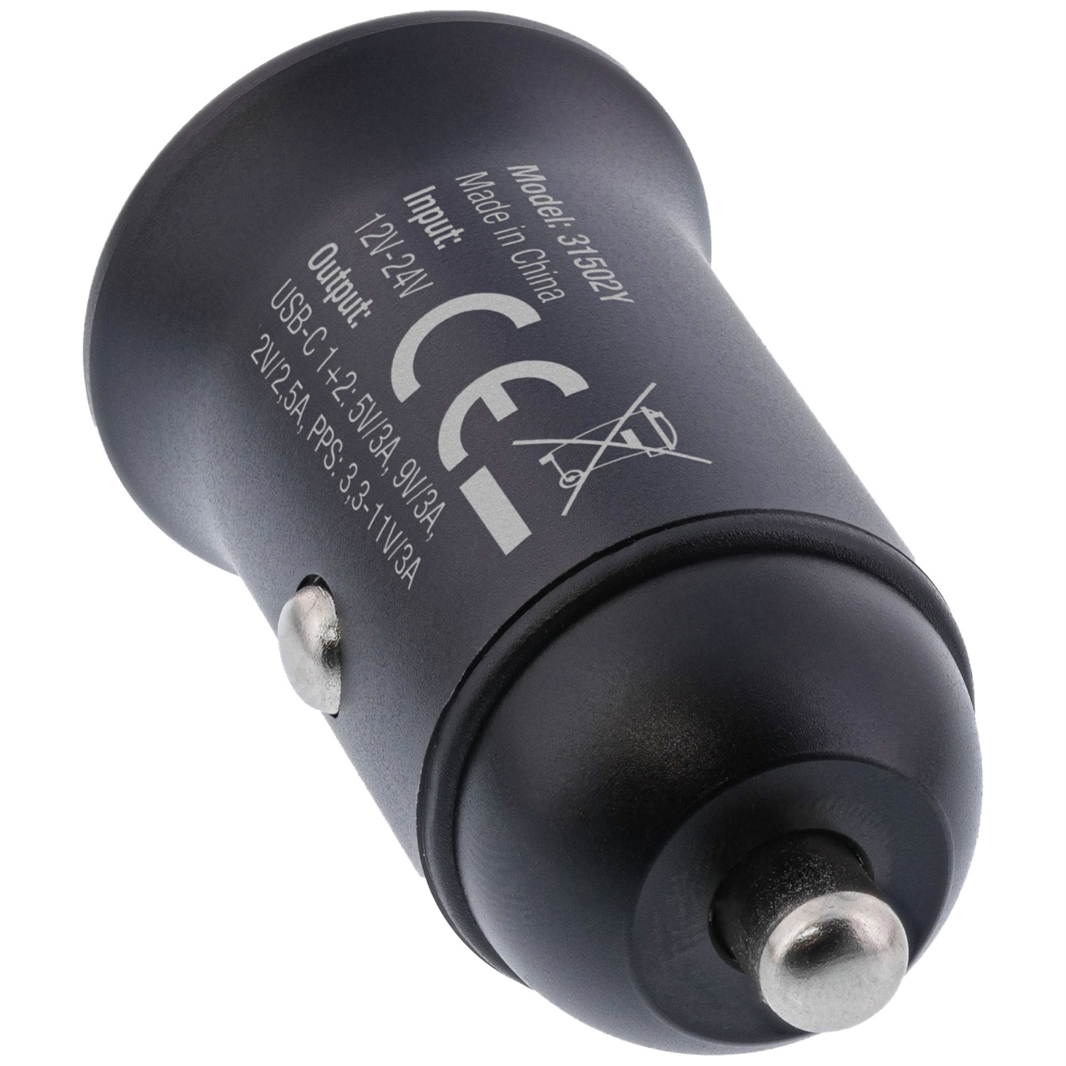 InLine Adattatore di alimentazione USB per auto Power Delivery - 2x USB-C - Nero