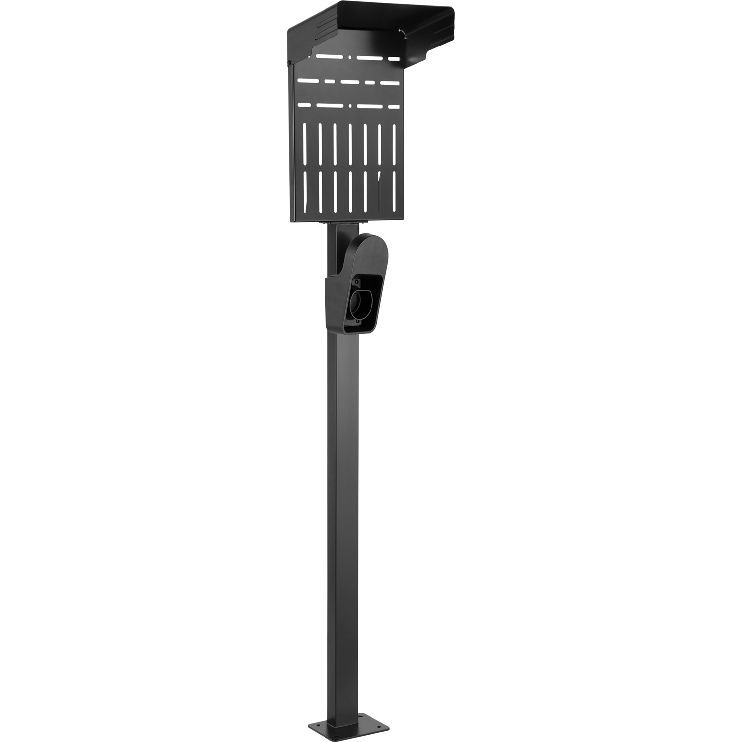 InLine Supporto Universale per Wallbox con Supporto per Cavo di Ricarica EV - Nero, Robusto e Adatto a Tutte le Stagioni