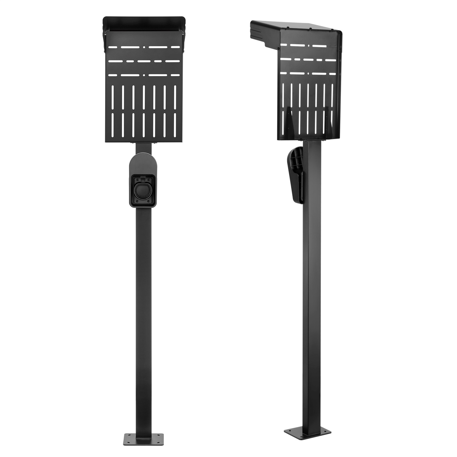 InLine Supporto Universale per Wallbox con Supporto per Cavo di Ricarica EV - Nero, Robusto e Adatto a Tutte le Stagioni