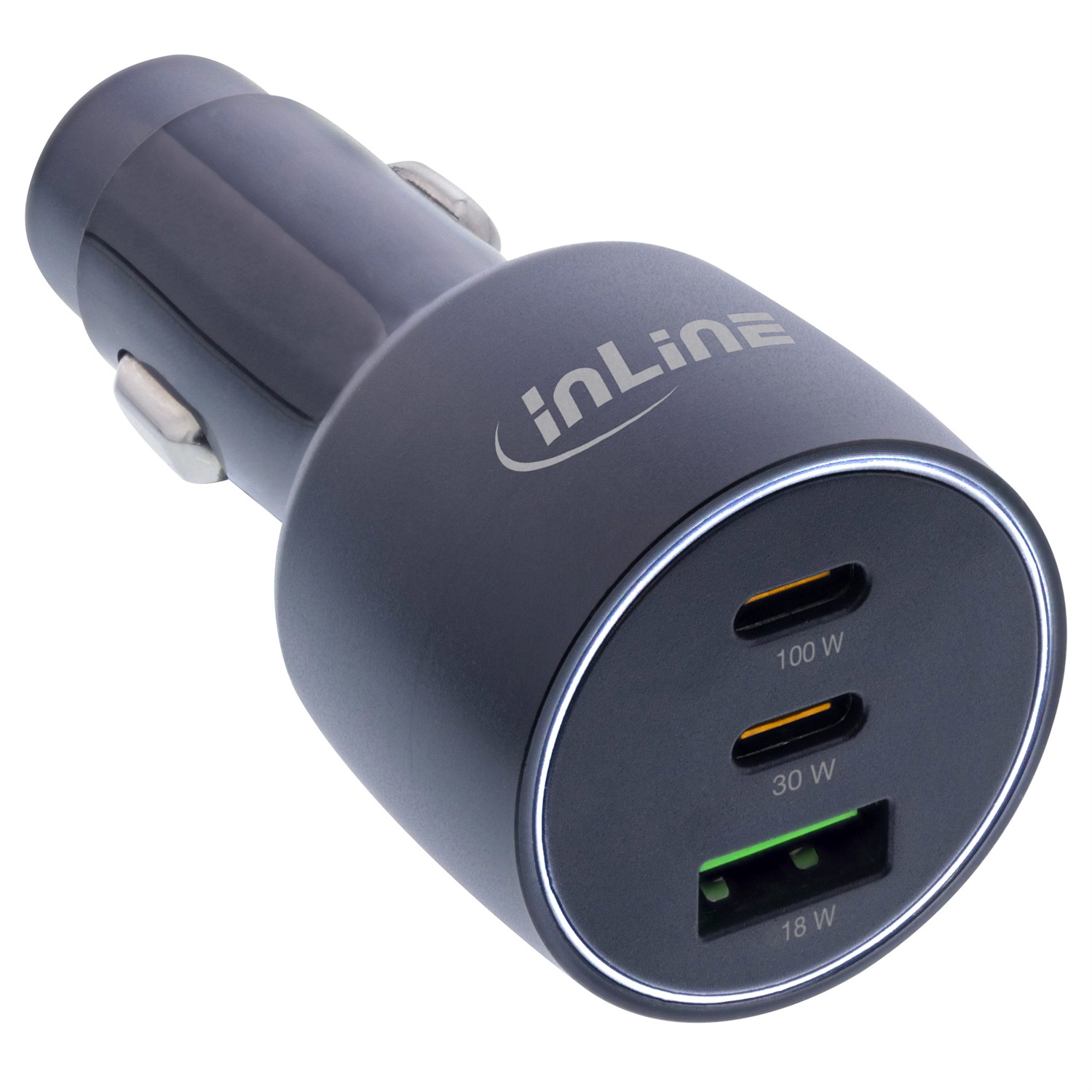 InLine Adattatore di alimentazione per auto Power Delivery - 2x USB-C 1x QC USB-A - 20 V - Nero