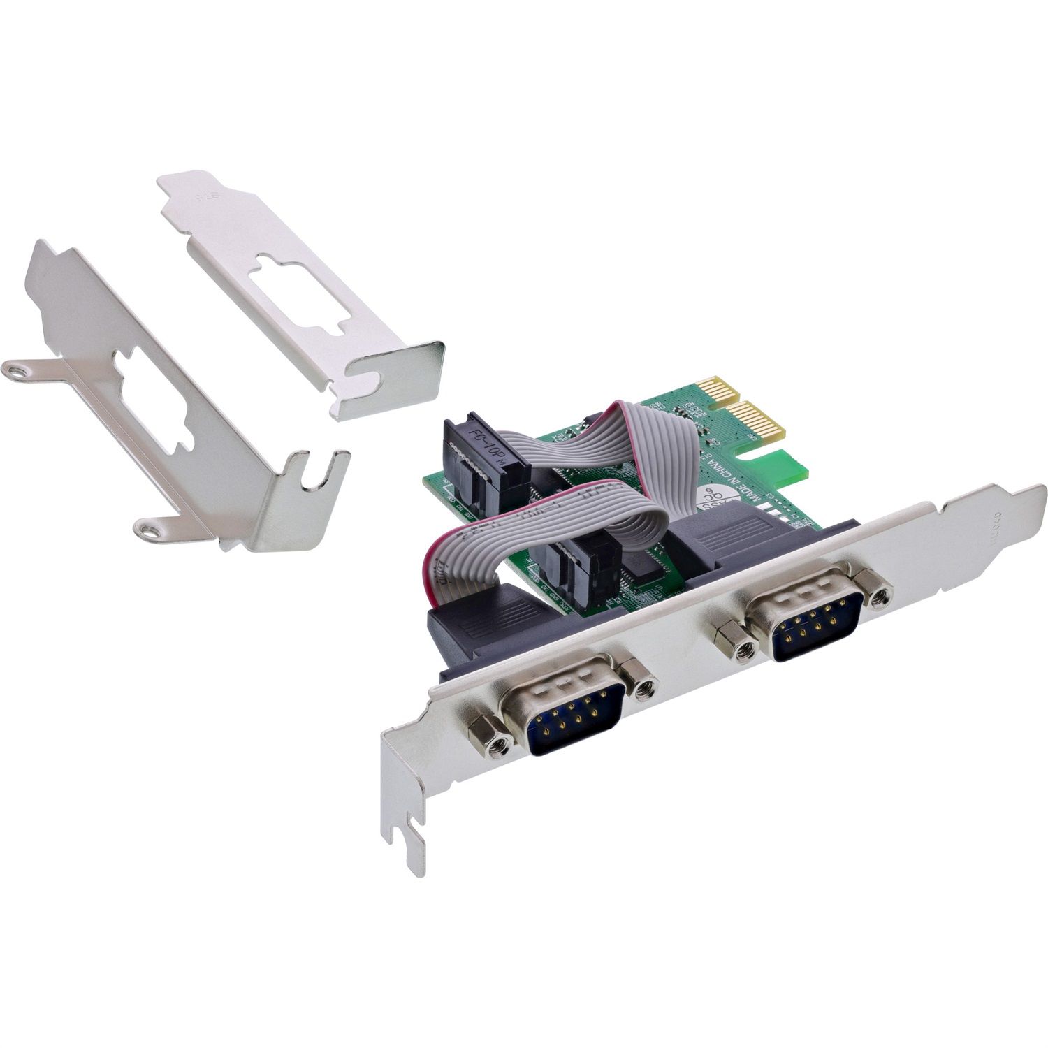 InLine PCIe 76619D - Scheda di interfaccia seriale RS-232 a basso profilo con 2 porte COM per Windows e Linux