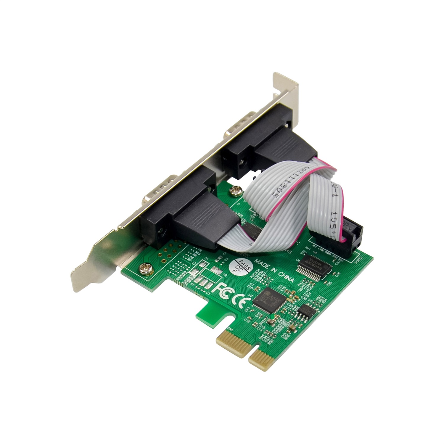InLine PCIe 76619D - Scheda di interfaccia seriale RS-232 a basso profilo con 2 porte COM per Windows e Linux