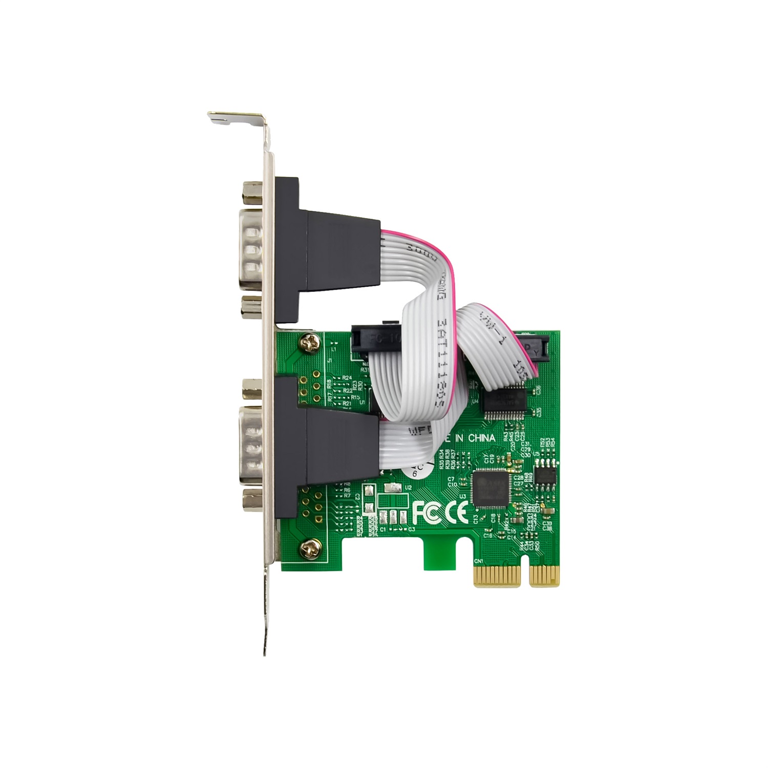 InLine PCIe 76619D - Scheda di interfaccia seriale RS-232 a basso profilo con 2 porte COM per Windows e Linux