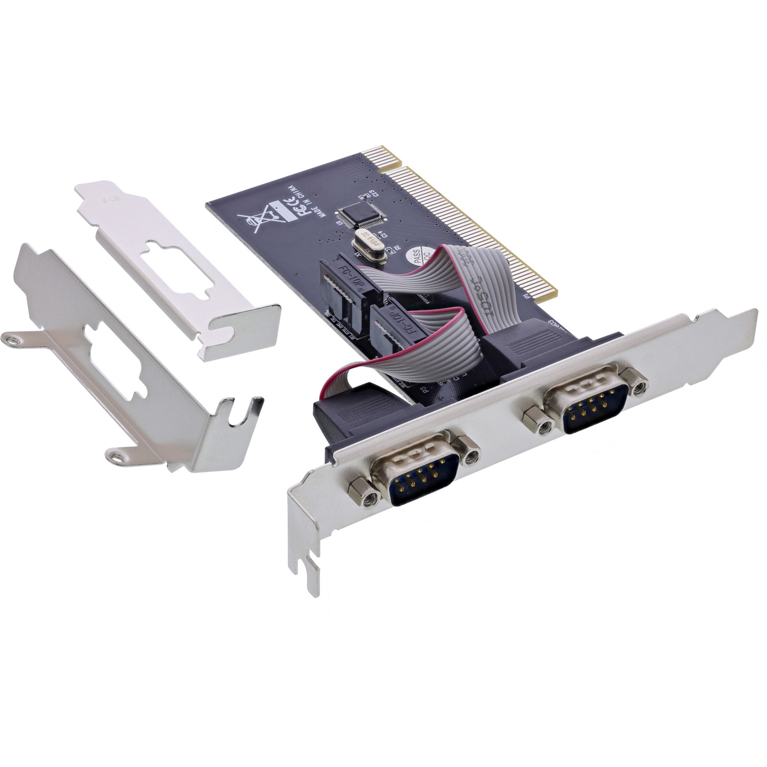 InLine® Scheda di interfaccia PCI 2x Seriali DB9 RS232 Alta Velocità Compatibile Windows e Linux