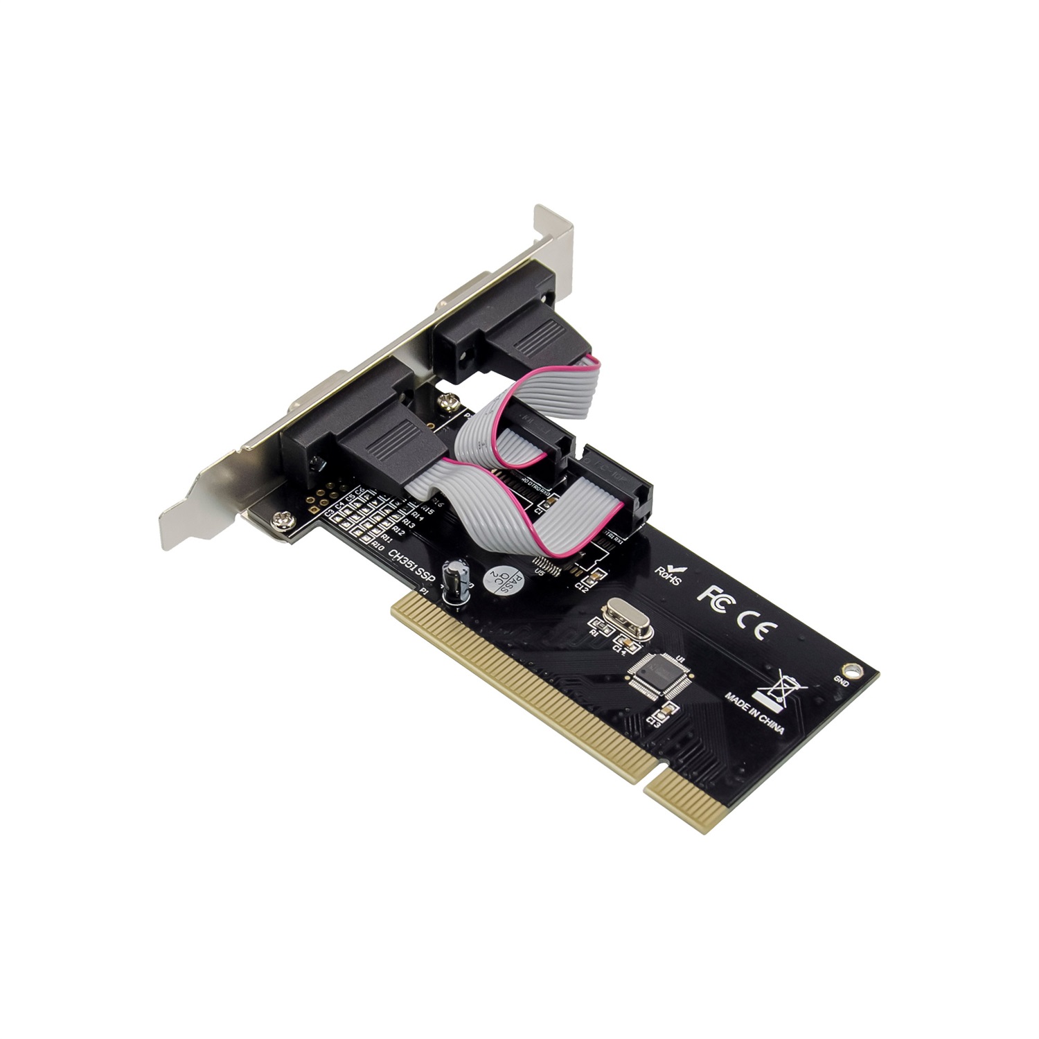InLine® Scheda di interfaccia PCI 2x Seriali DB9 RS232 Alta Velocità Compatibile Windows e Linux