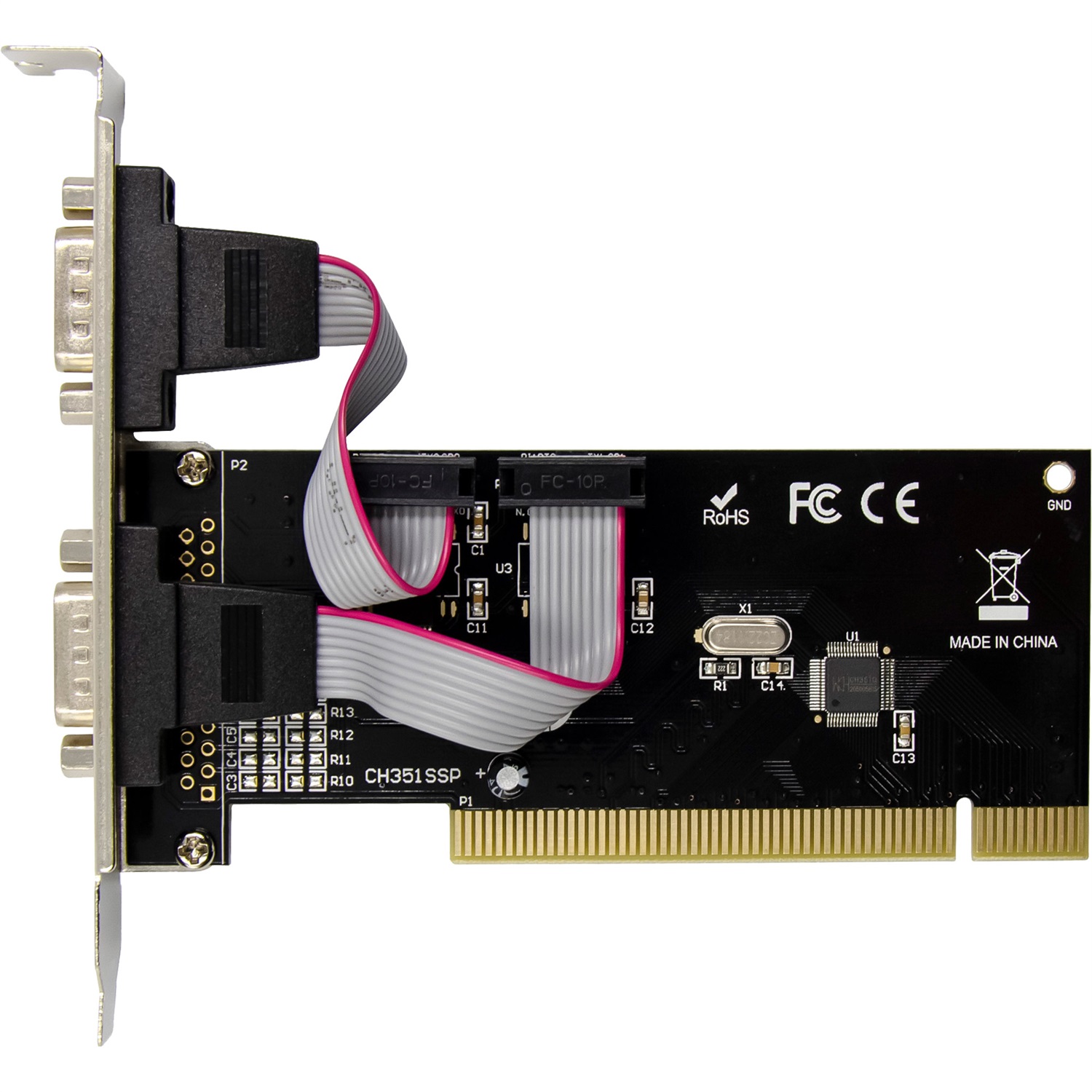 InLine® Scheda di interfaccia PCI 2x Seriali DB9 RS232 Alta Velocità Compatibile Windows e Linux