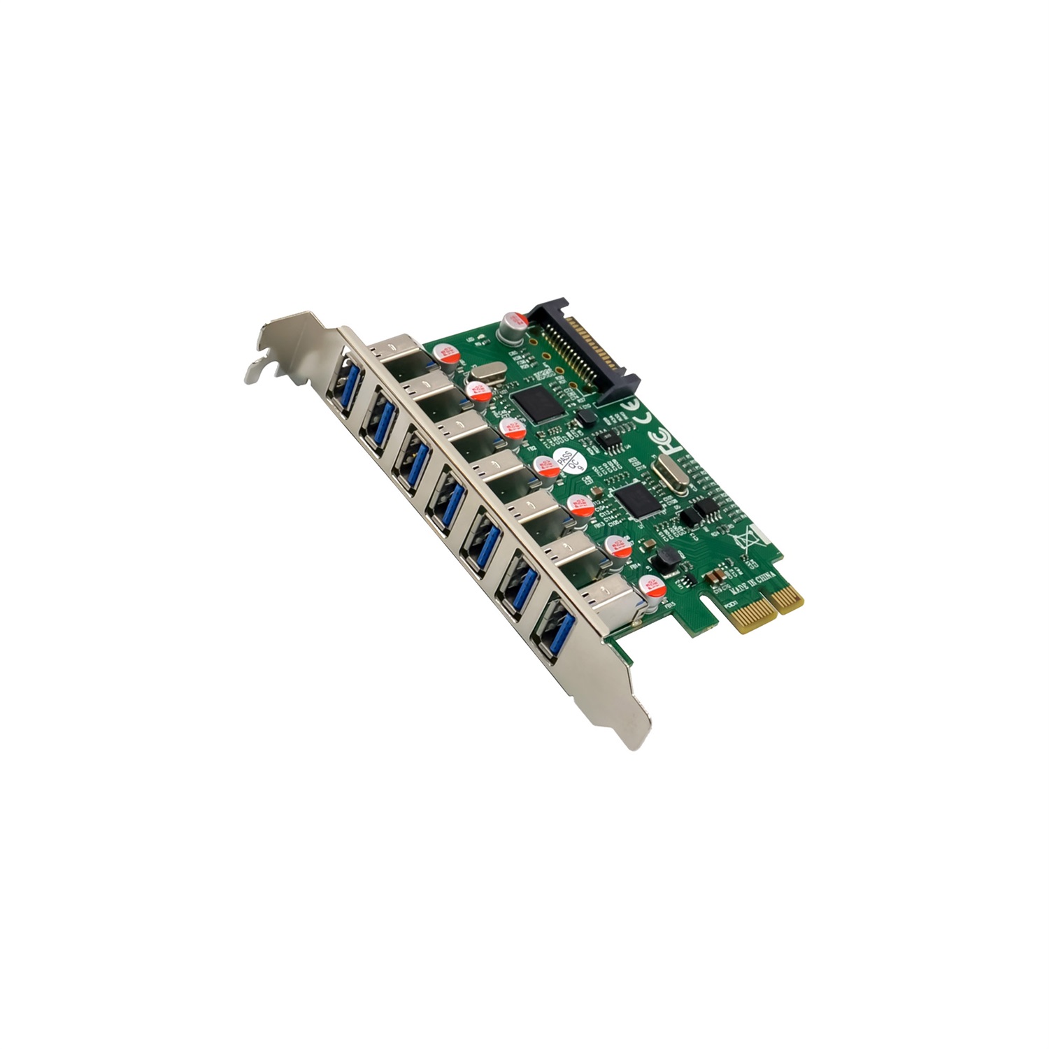 InLine Scheda PCIe 76661L - 7 Porte USB 3.2 Gen.1, 5 Gb/s, Alimentazione SATA, Compatibile con Windows e Linux