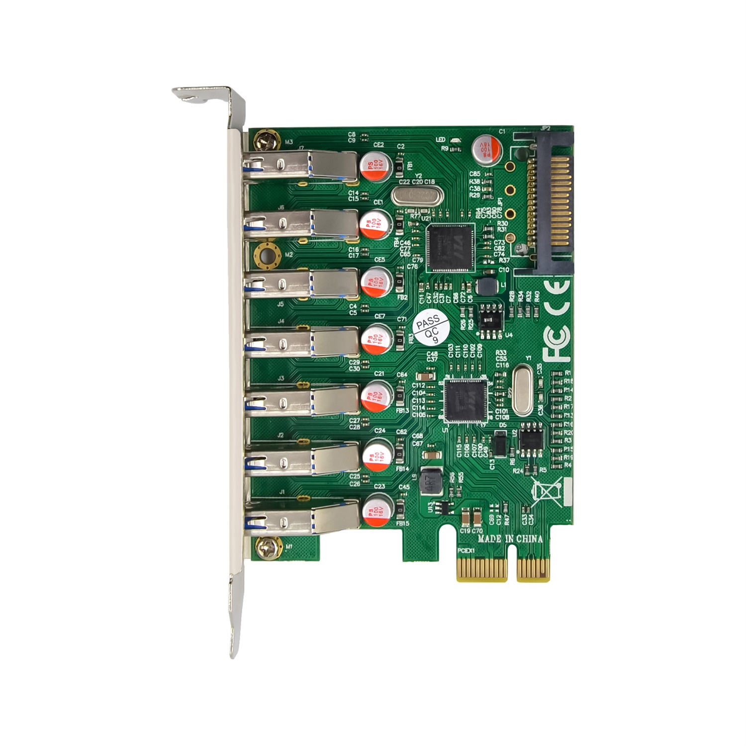 InLine Scheda PCIe 76661L - 7 Porte USB 3.2 Gen.1, 5 Gb/s, Alimentazione SATA, Compatibile con Windows e Linux