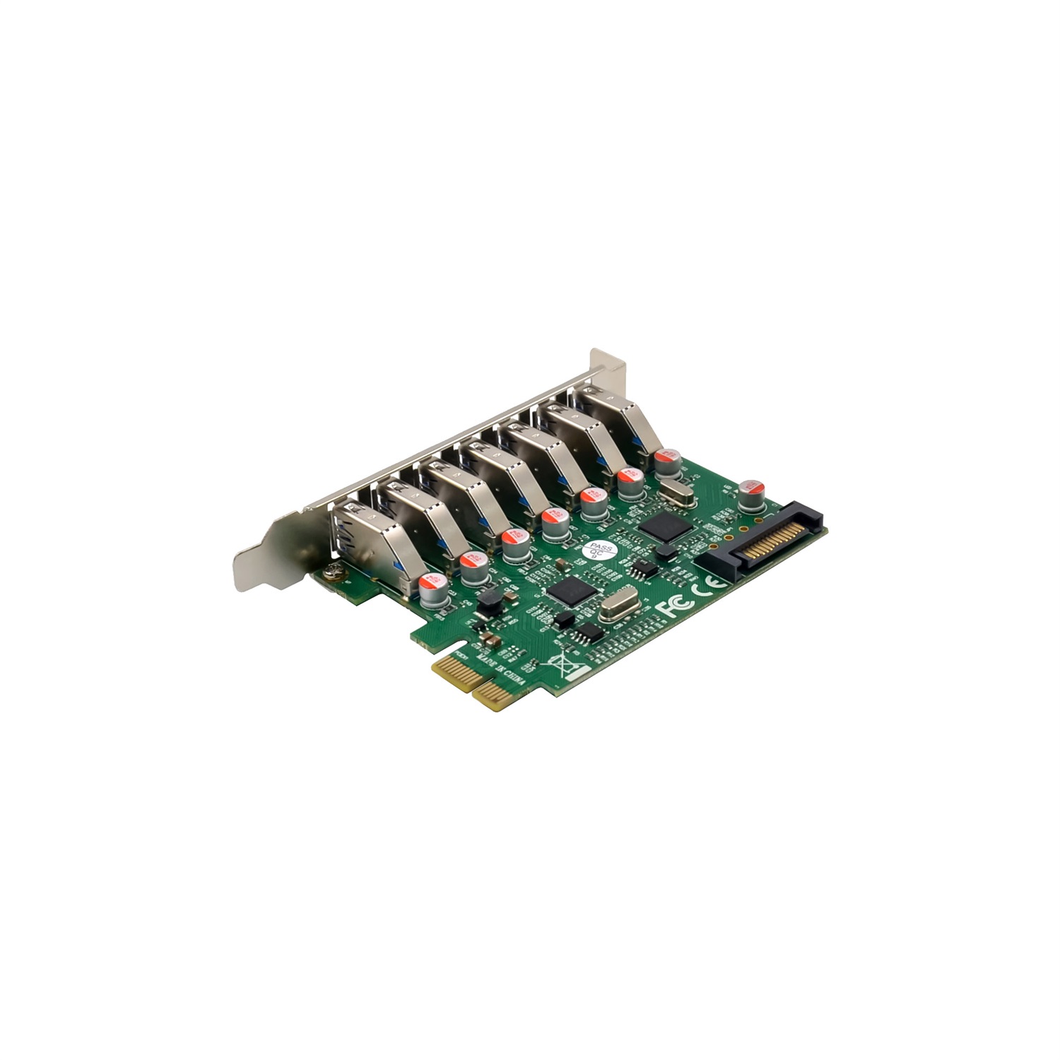 InLine Scheda PCIe 76661L - 7 Porte USB 3.2 Gen.1, 5 Gb/s, Alimentazione SATA, Compatibile con Windows e Linux