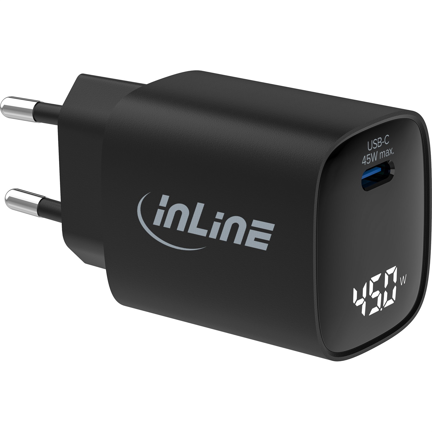 InLine Alimentatore USB PD, caricatore GaN, 1 porte, USB-C, 45W, con display