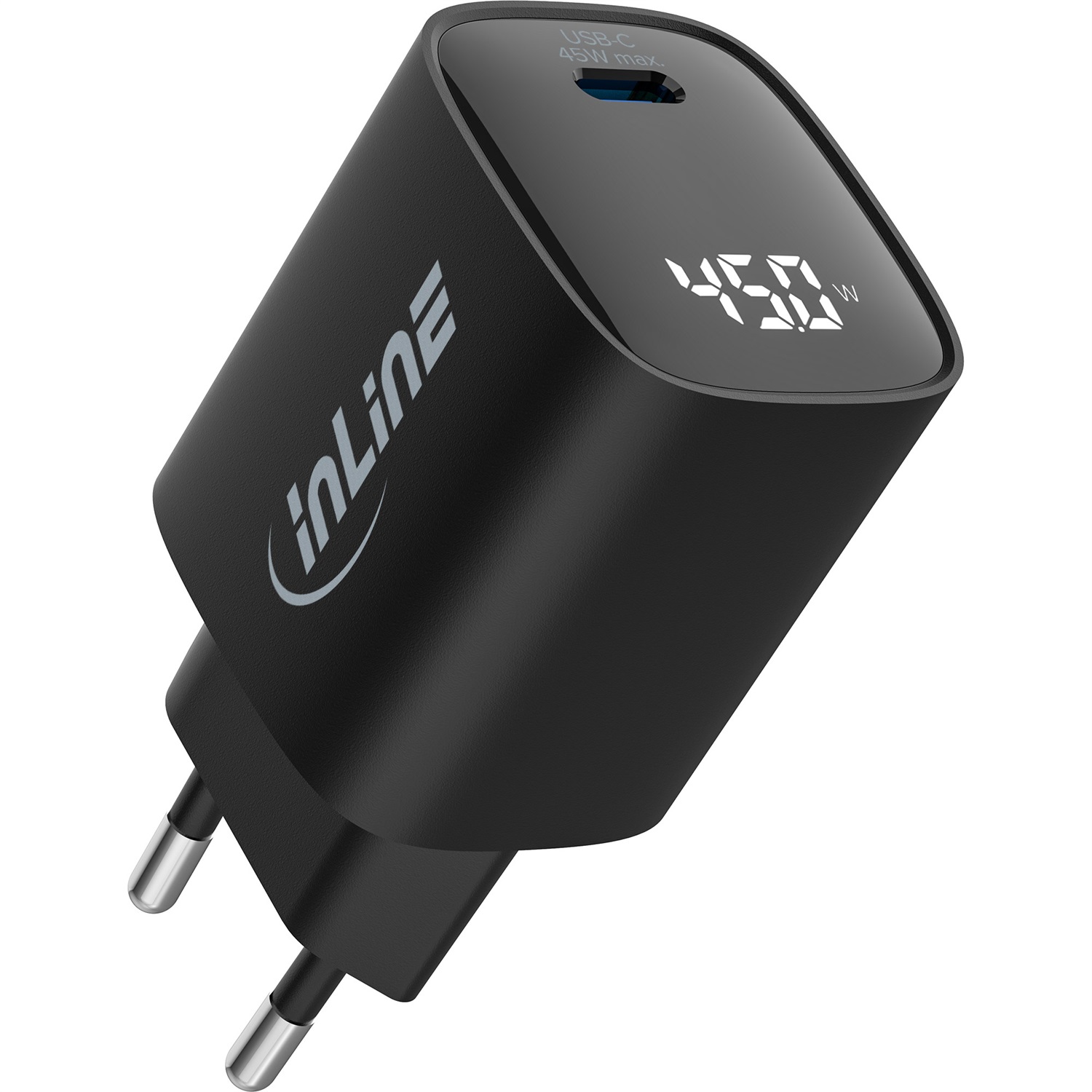 InLine Alimentatore USB PD, caricatore GaN, 1 porte, USB-C, 45W, con display