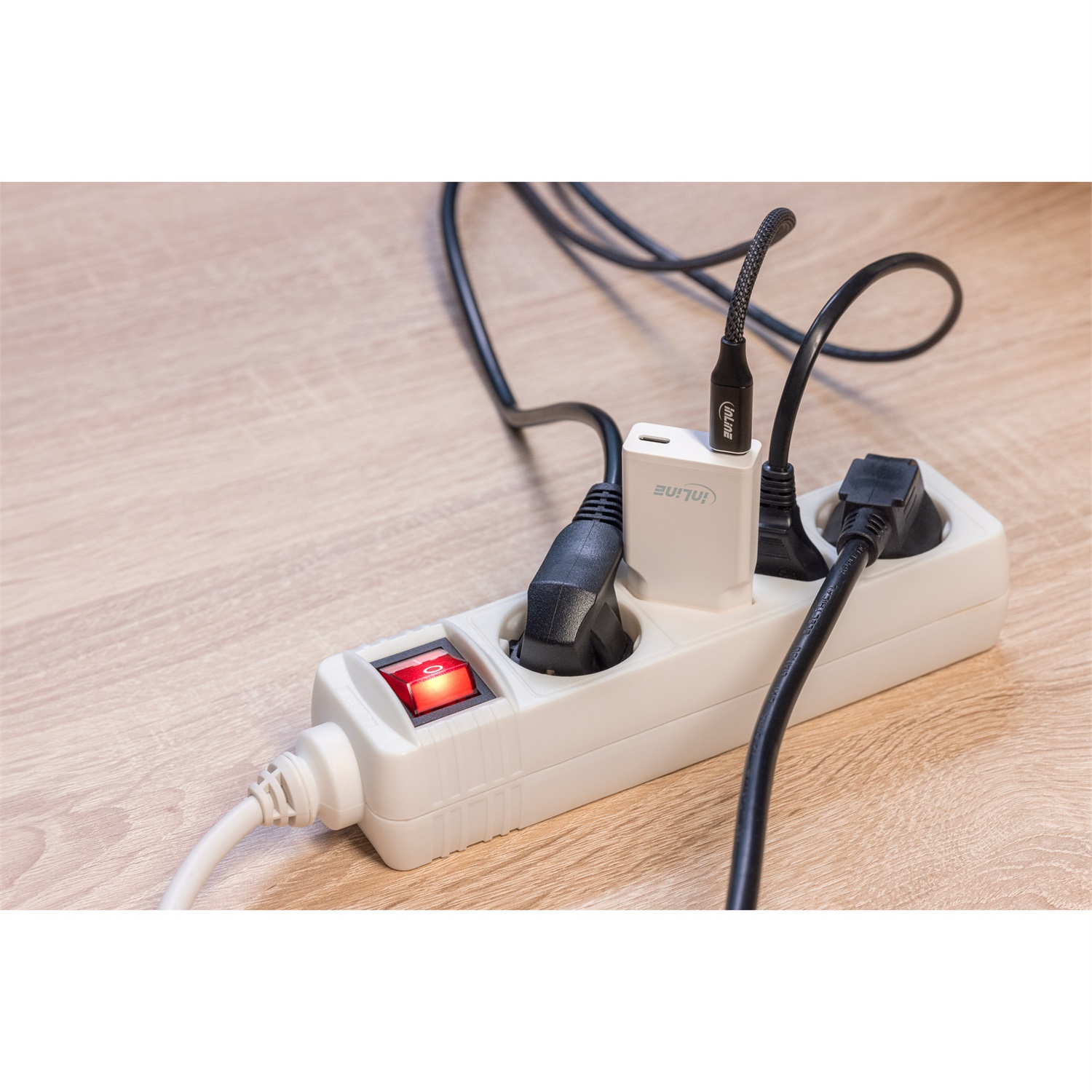InLine Caricatore di alimentazione USB Dual USB-C, PD, PPS, 30W, bianco