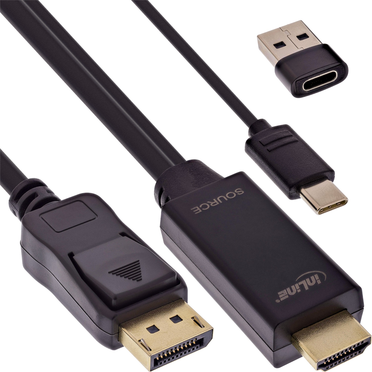 InLine Cavo Convertitore HDMI a DisplayPort Attivo 4K 60Hz con Alimentazione USB, 2 m