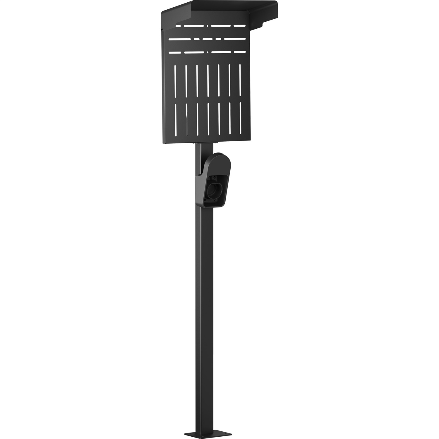 InLine 59989C - Accessorio per Ricarica Veicoli Elettrici, Stand Esterno in Acciaio Nero, 400 mm x 200 mm