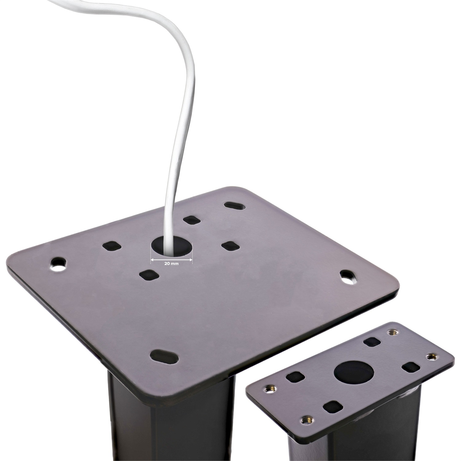 InLine 59989C - Accessorio per Ricarica Veicoli Elettrici, Stand Esterno in Acciaio Nero, 400 mm x 200 mm