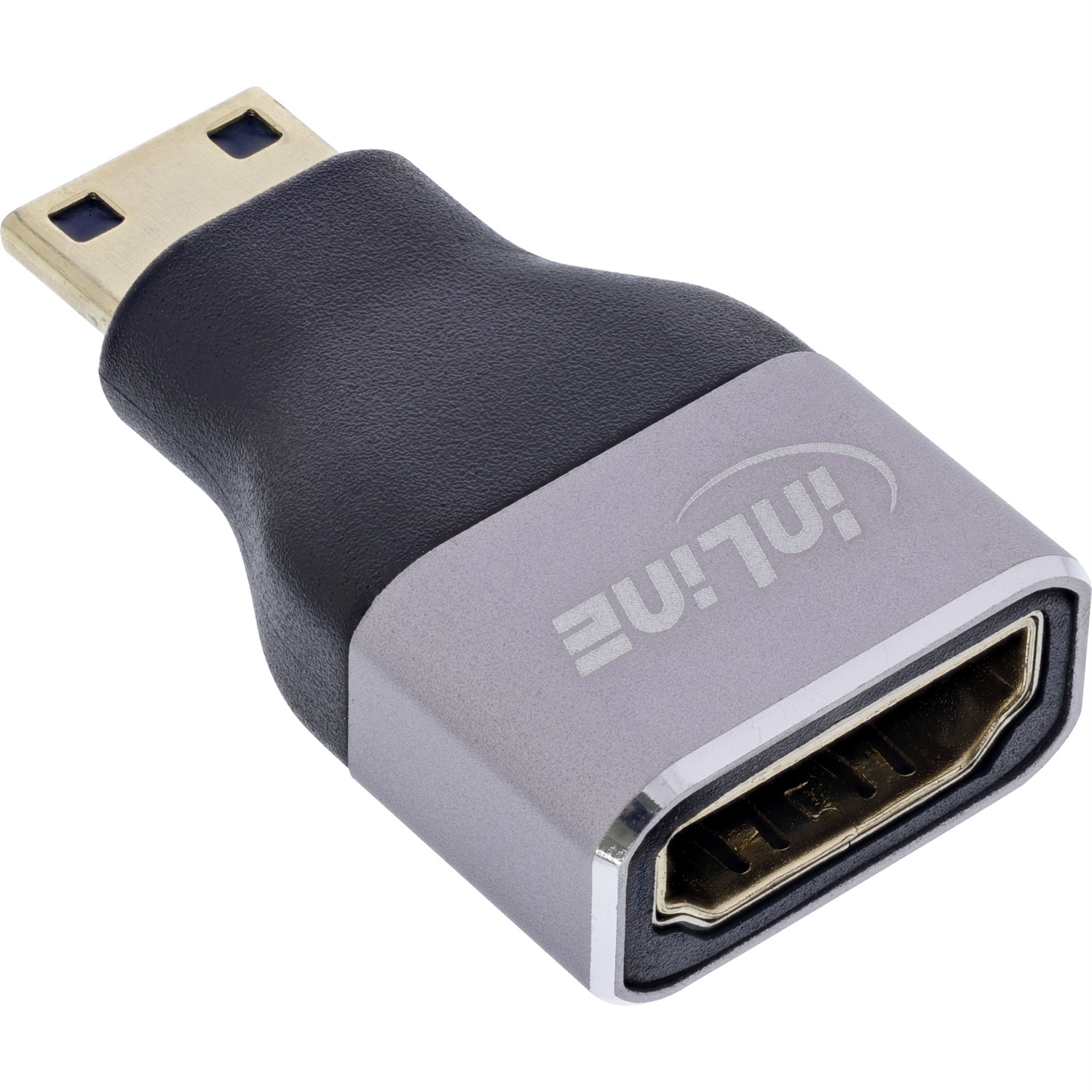 InLine Adattatore HDMI 8K UHD A femmina a Mini HDMI C maschio - Nero e Grigio