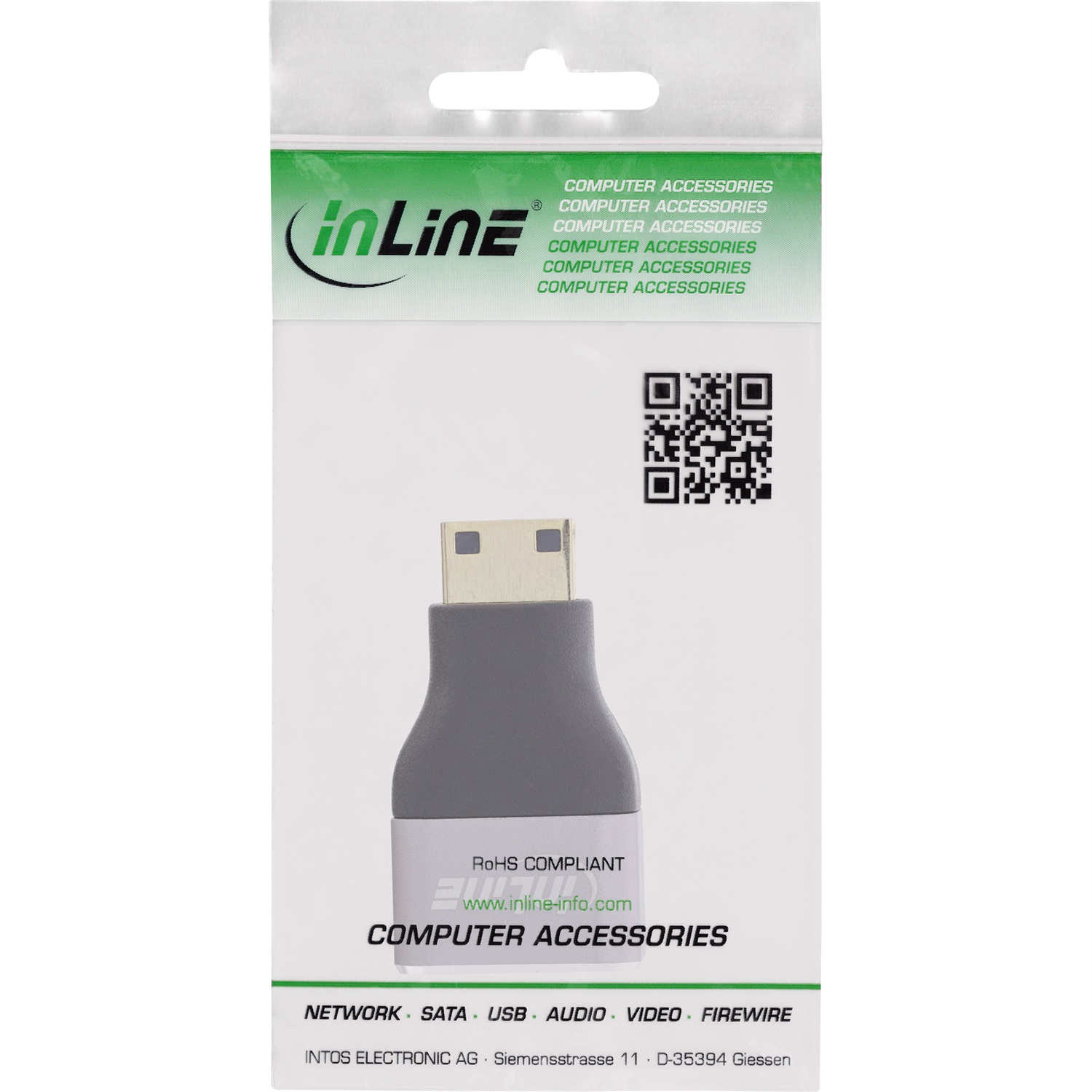 InLine Adattatore HDMI 8K UHD A femmina a Mini HDMI C maschio - Nero e Grigio